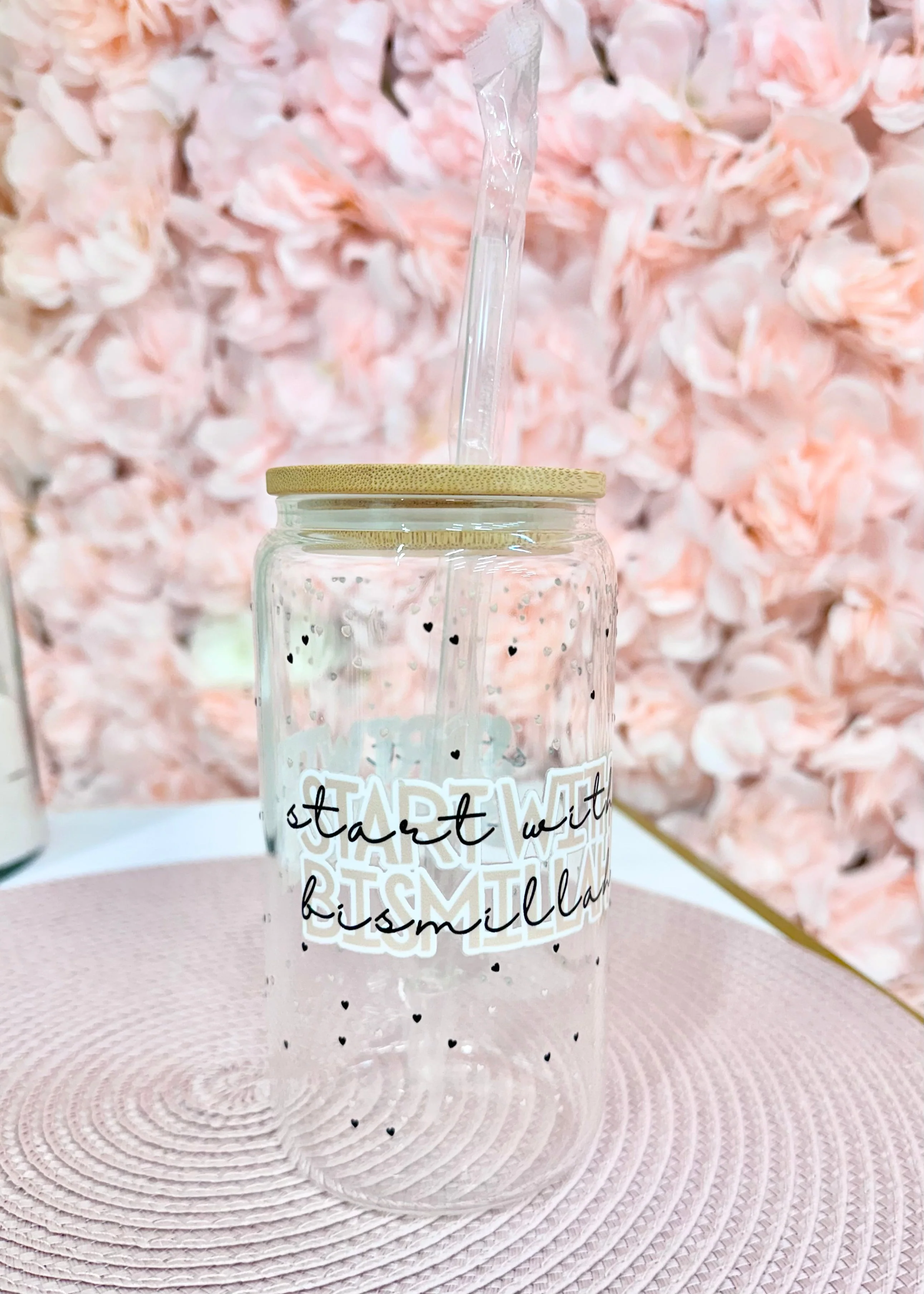 16oz start with bismillah coffee glass - Image 3