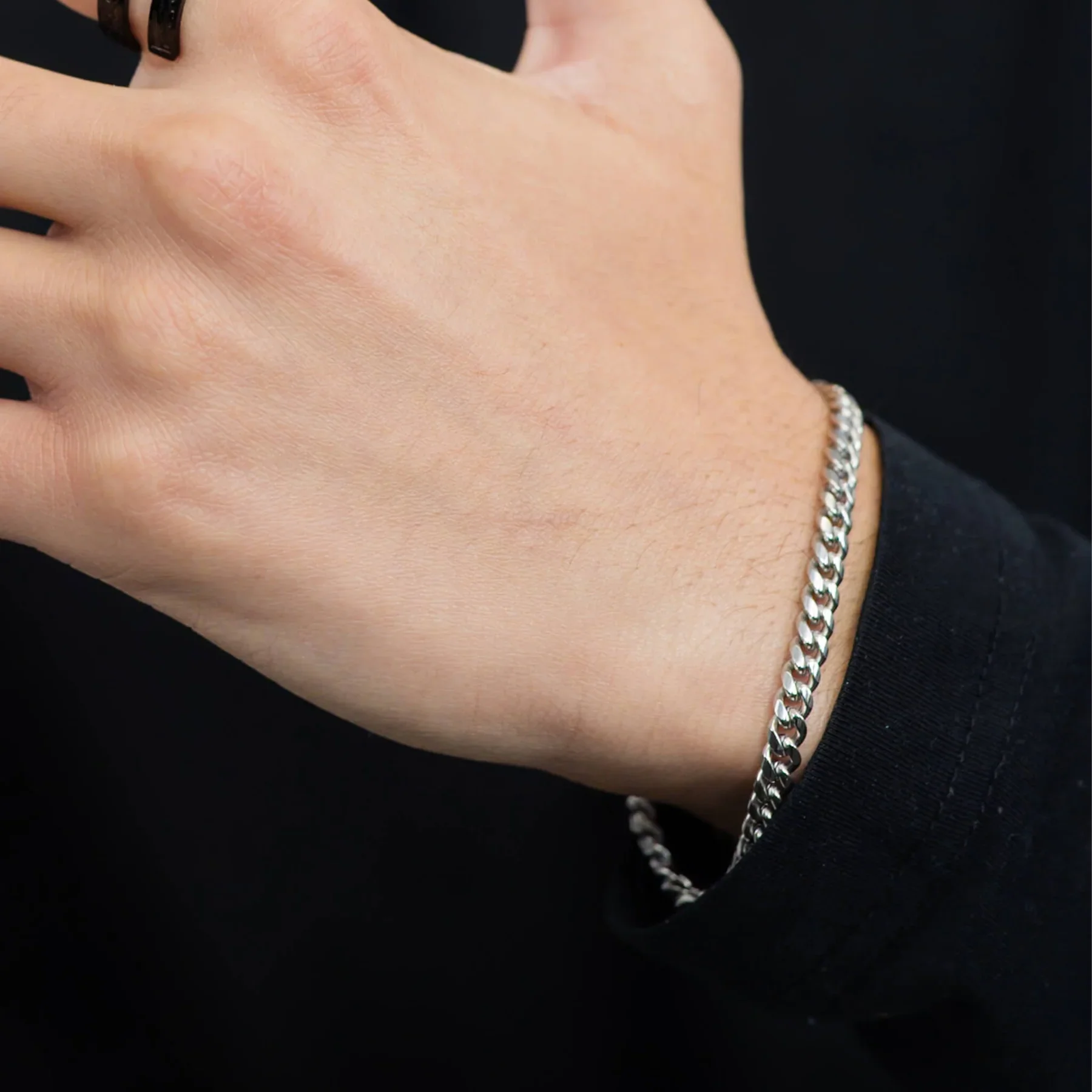 5mm Cuban Chain Bracelet - Image 2