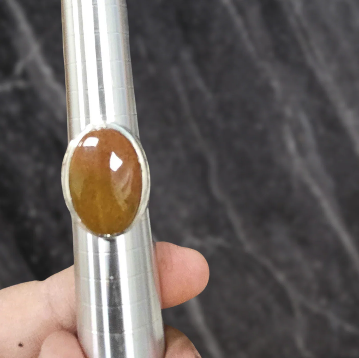 Sugarcane Aqeeq Khatam Ring - Image 2