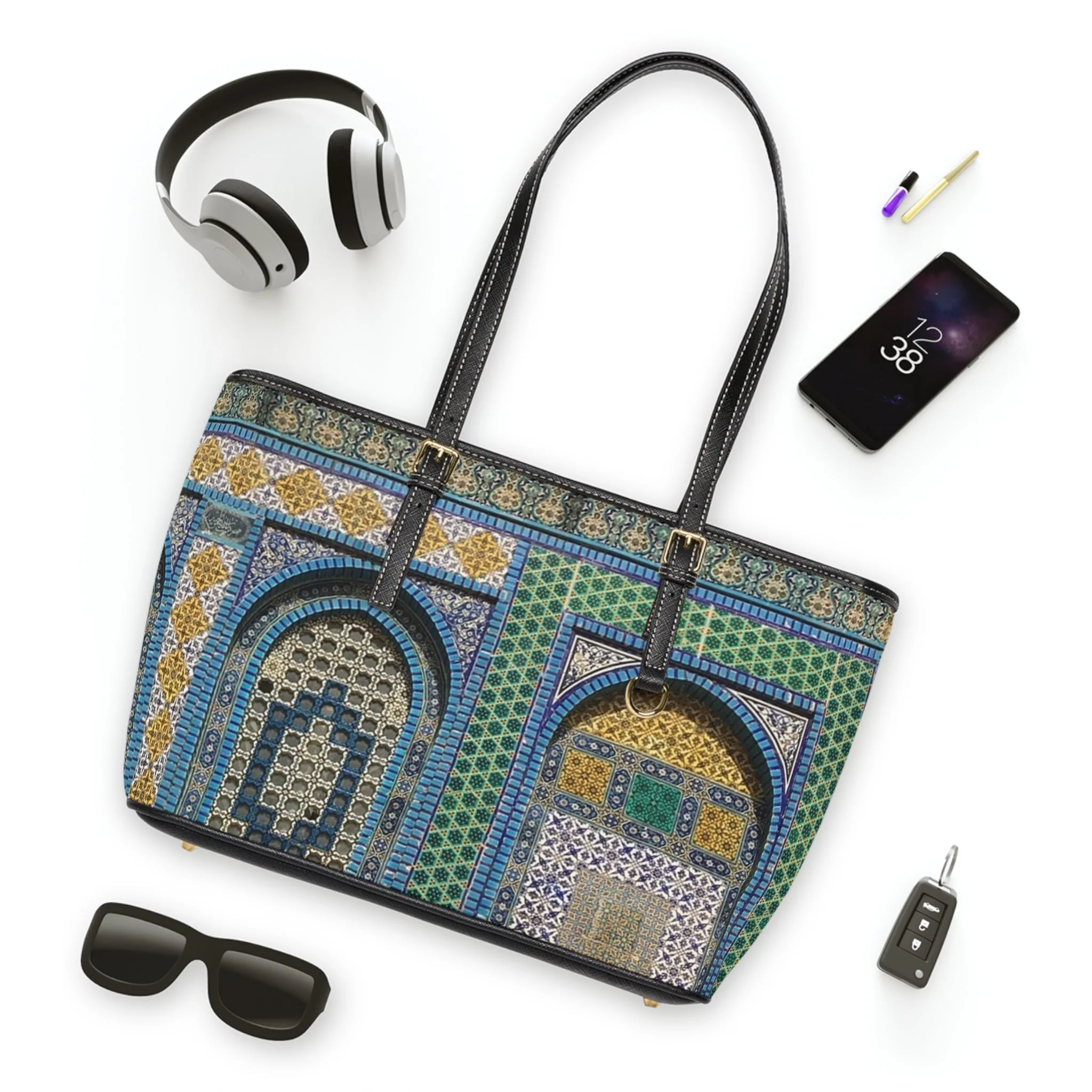Aqsa Pattern Leather Shoulder Bag - Image 3