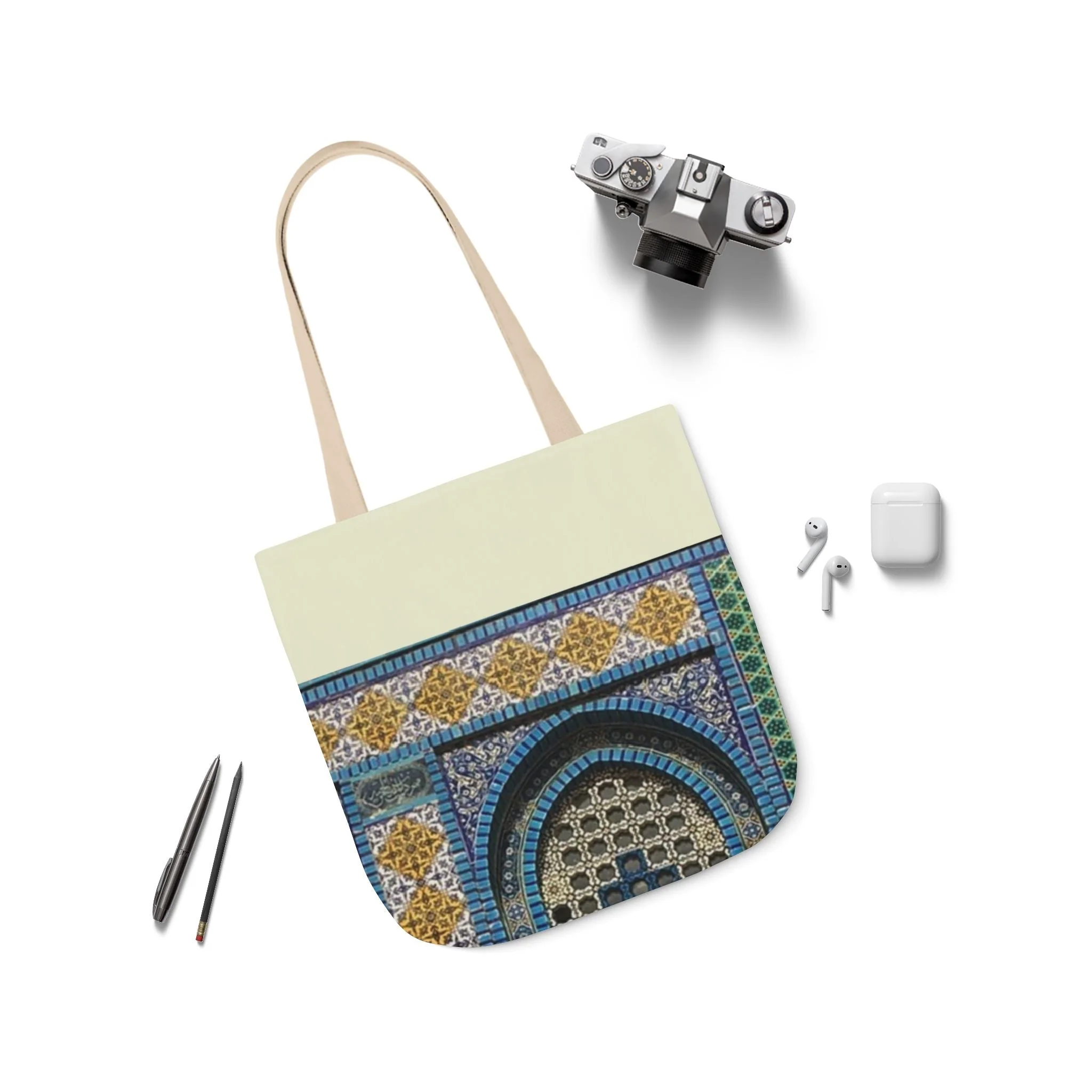 Aqsa Tote Bag, 3-Color Straps - Image 6