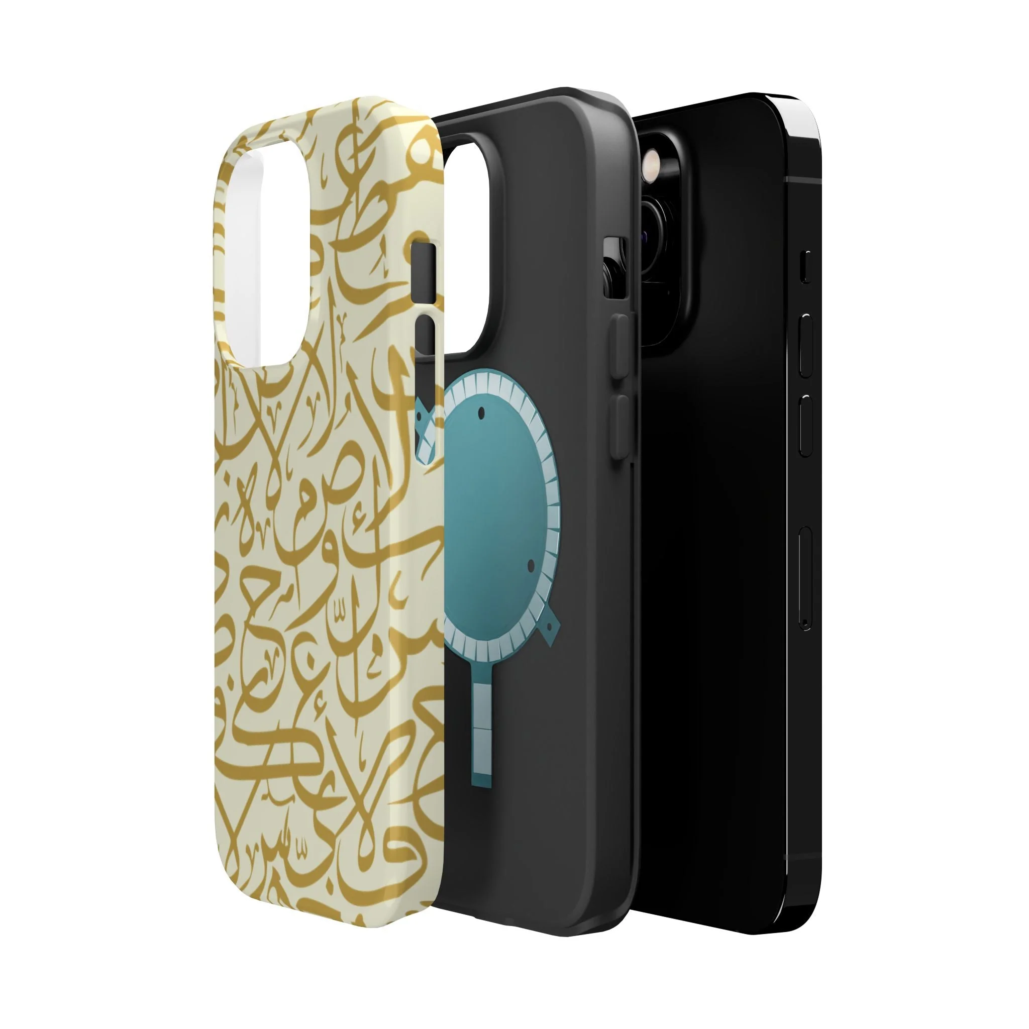 Beige and Gold Arabic Letters Iphone Magnetic Tough Cases - Image 31