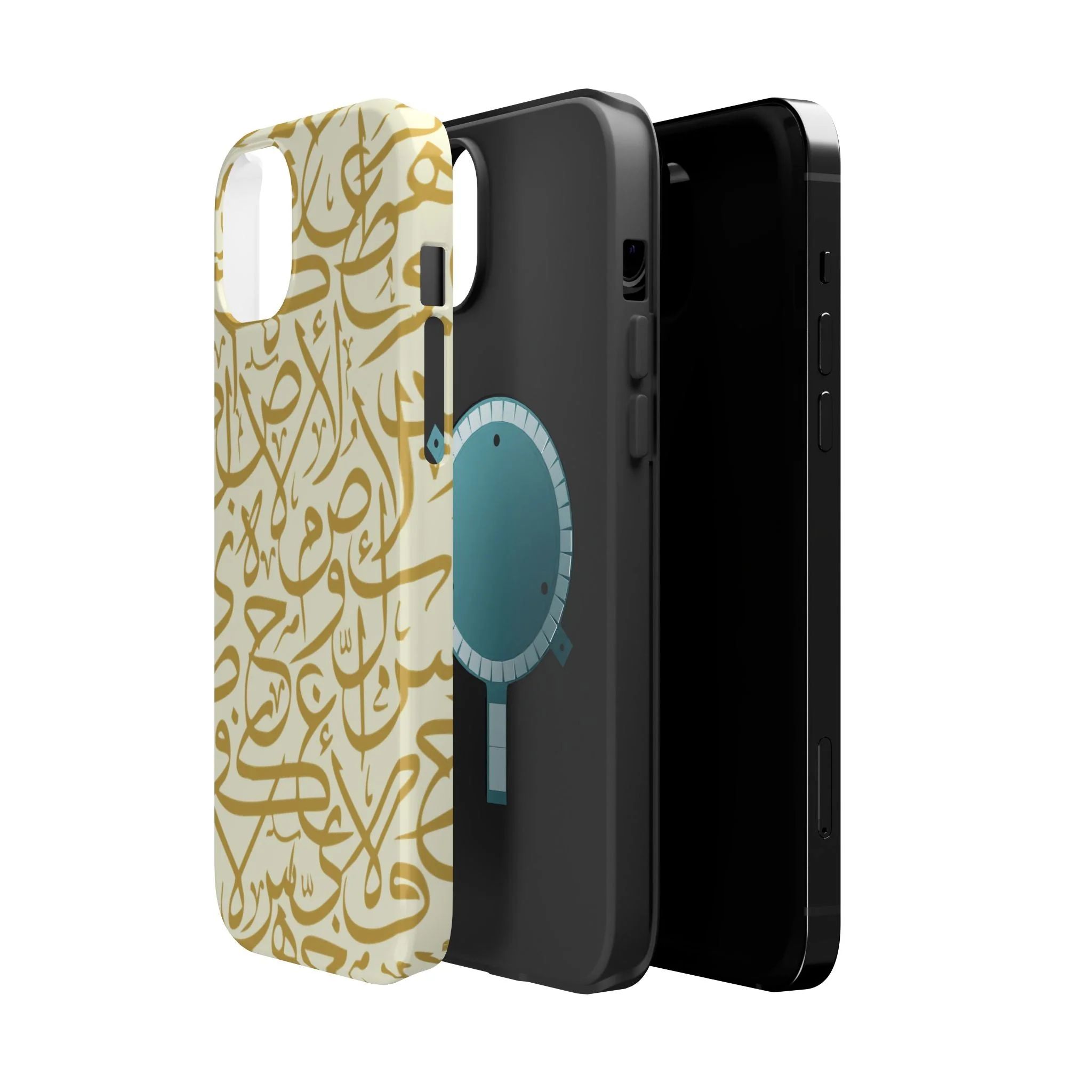 Beige and Gold Arabic Letters Iphone Magnetic Tough Cases - Image 34