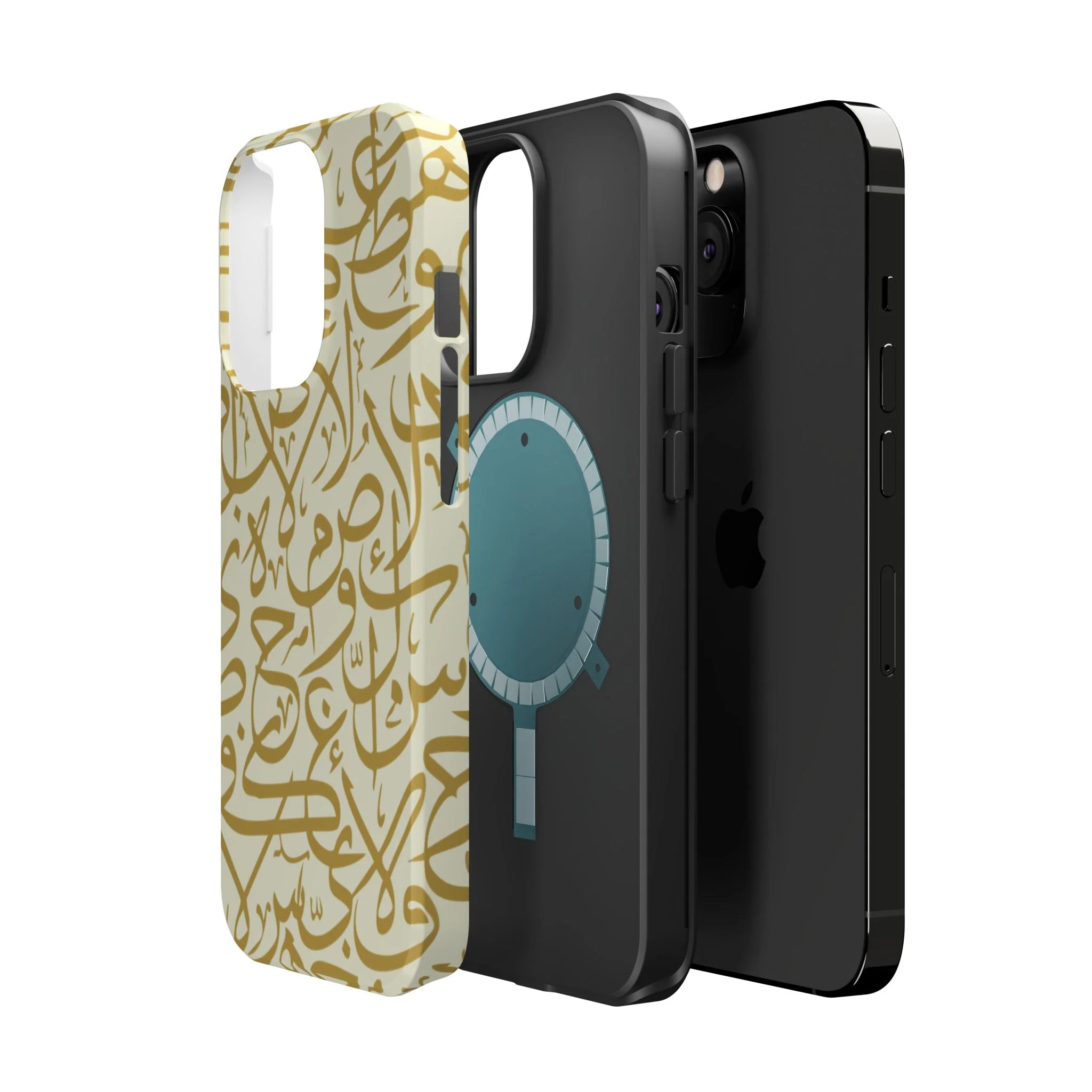 Beige and Gold Arabic Letters Iphone Magnetic Tough Cases - Image 46
