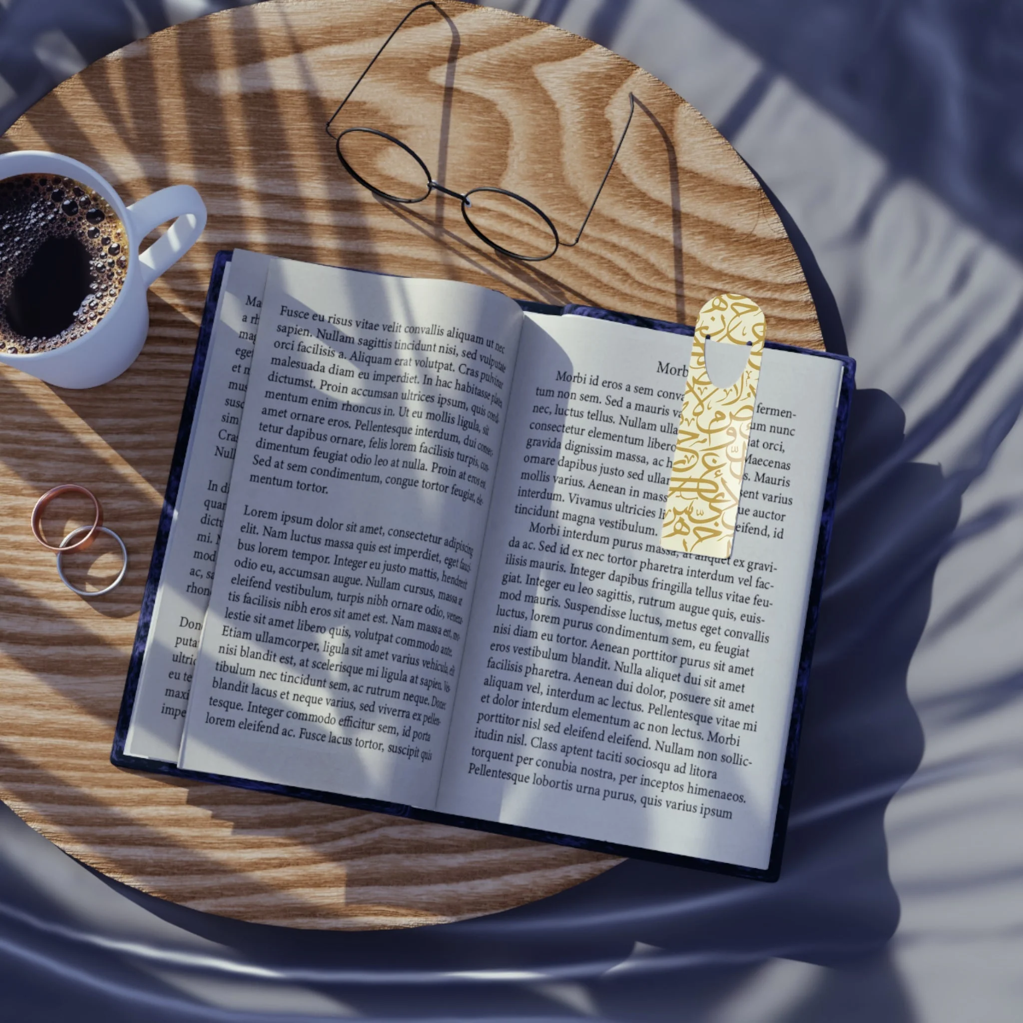 Beige and Gold Bookmark - Stylish Metal Page Holder - Image 4