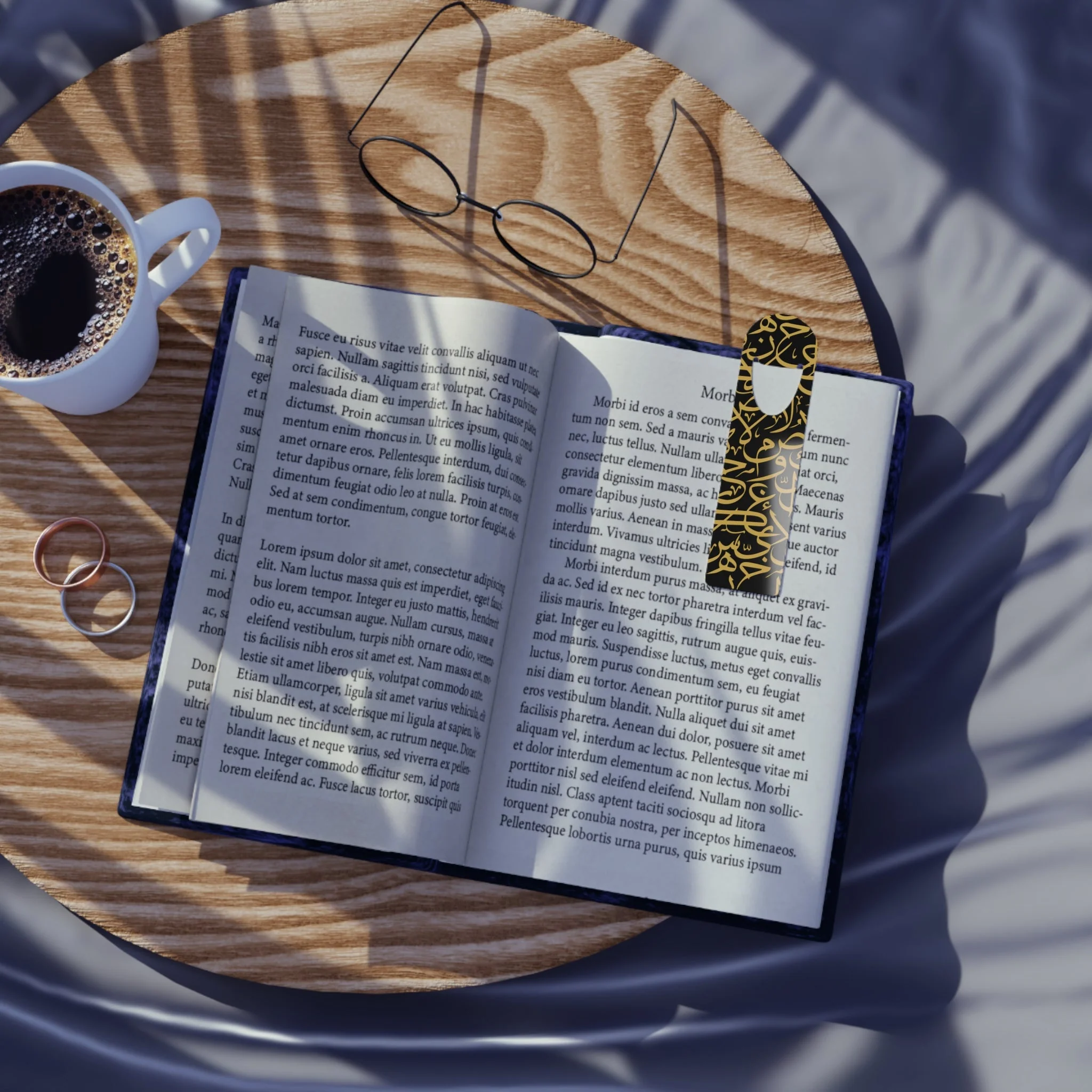 Black and Gold Arabic Letters Bookmark - Stylish Metal Page Holder - Image 4