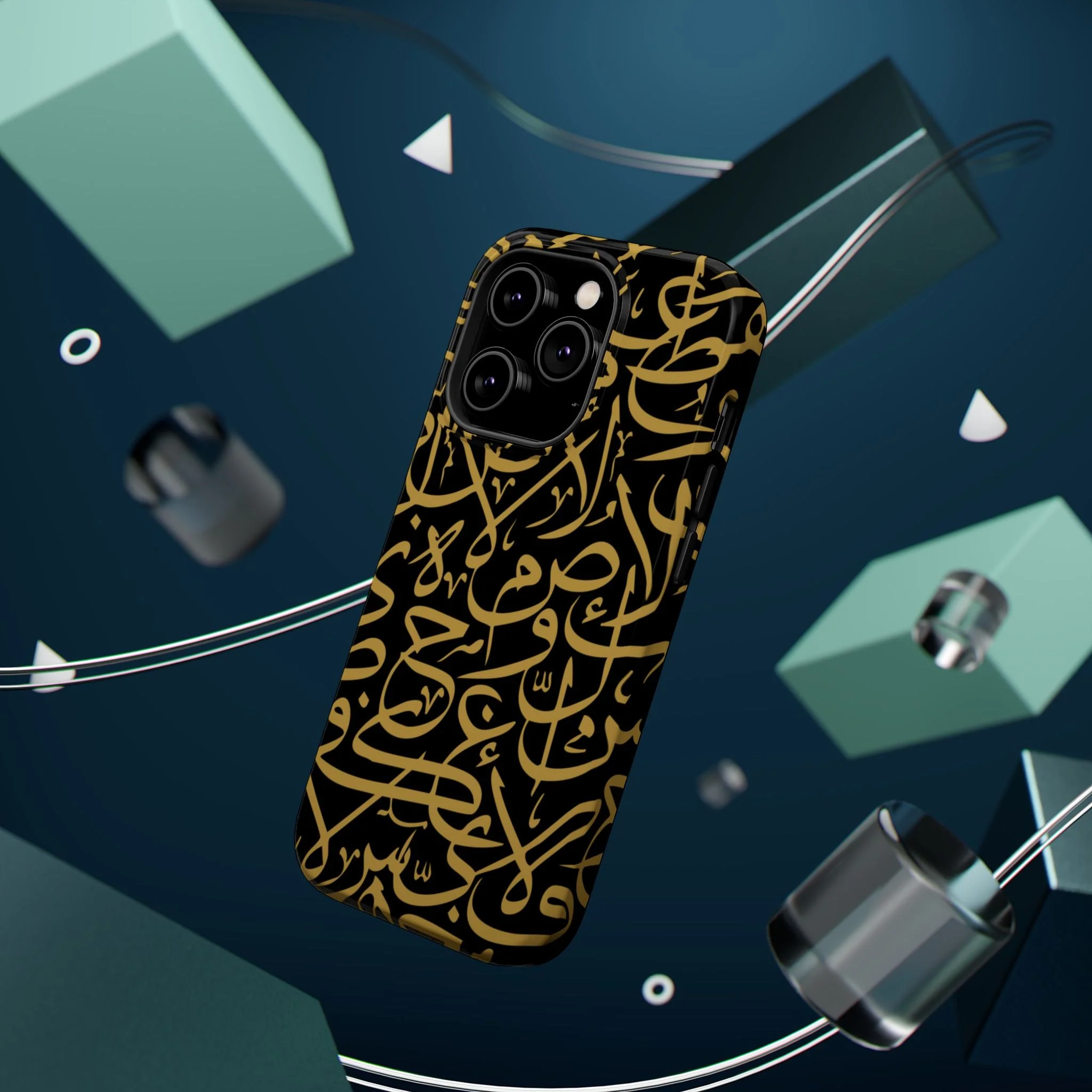Black and Gold Arabic Letters  Iphone Magnetic Tough Cases - Image 32