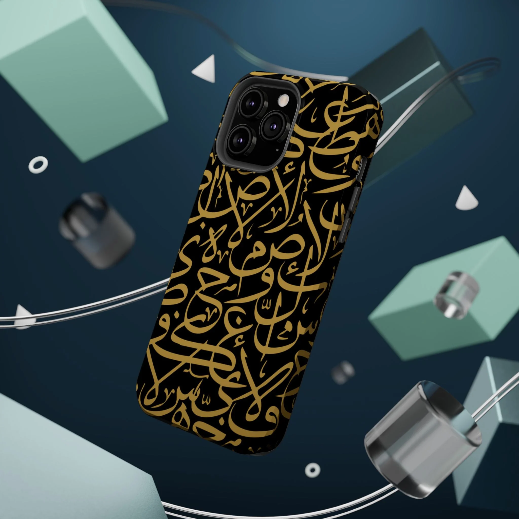 Black and Gold Arabic Letters  Iphone Magnetic Tough Cases - Image 50