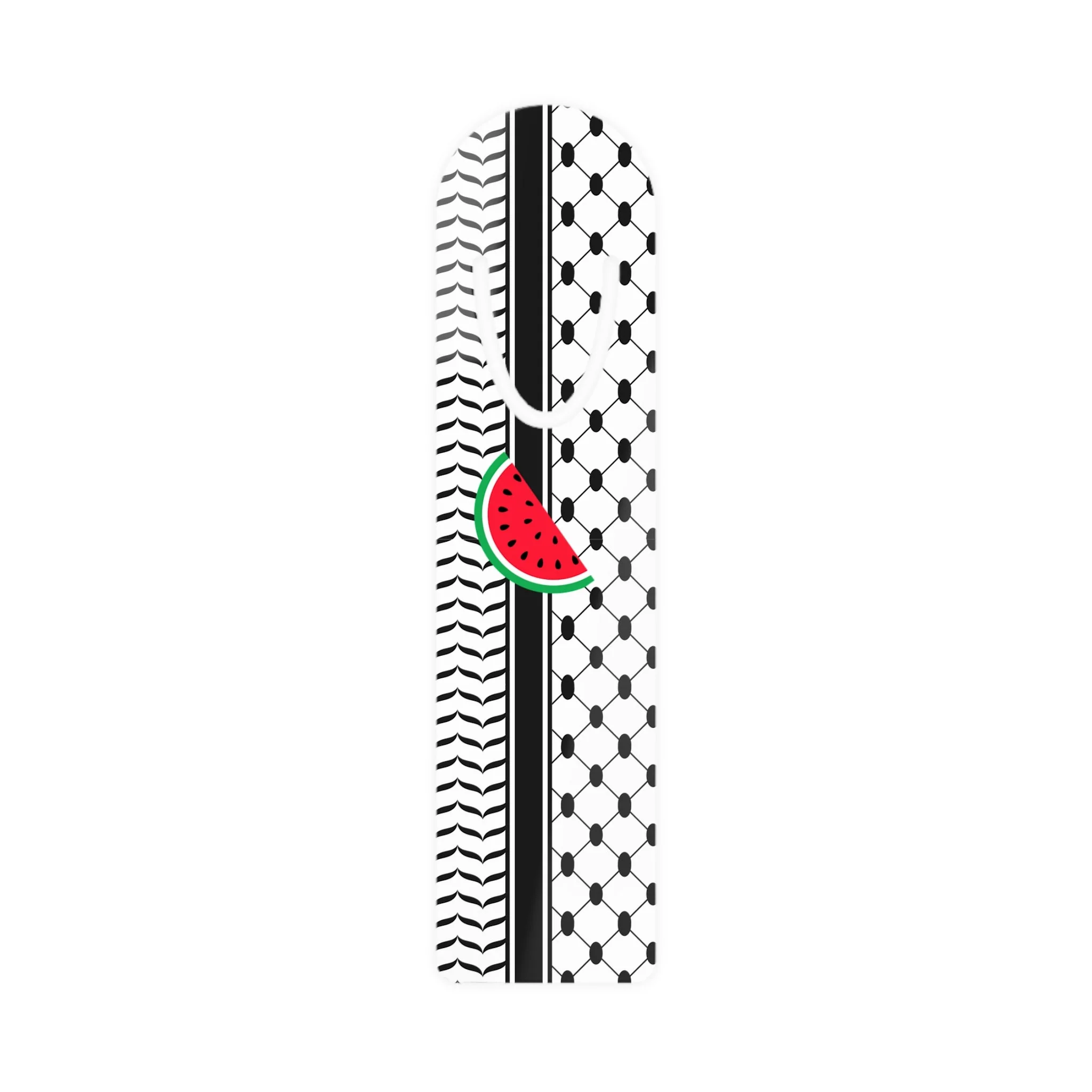 Black and White Kufie Bookmark - Stylish Metal Page Holder