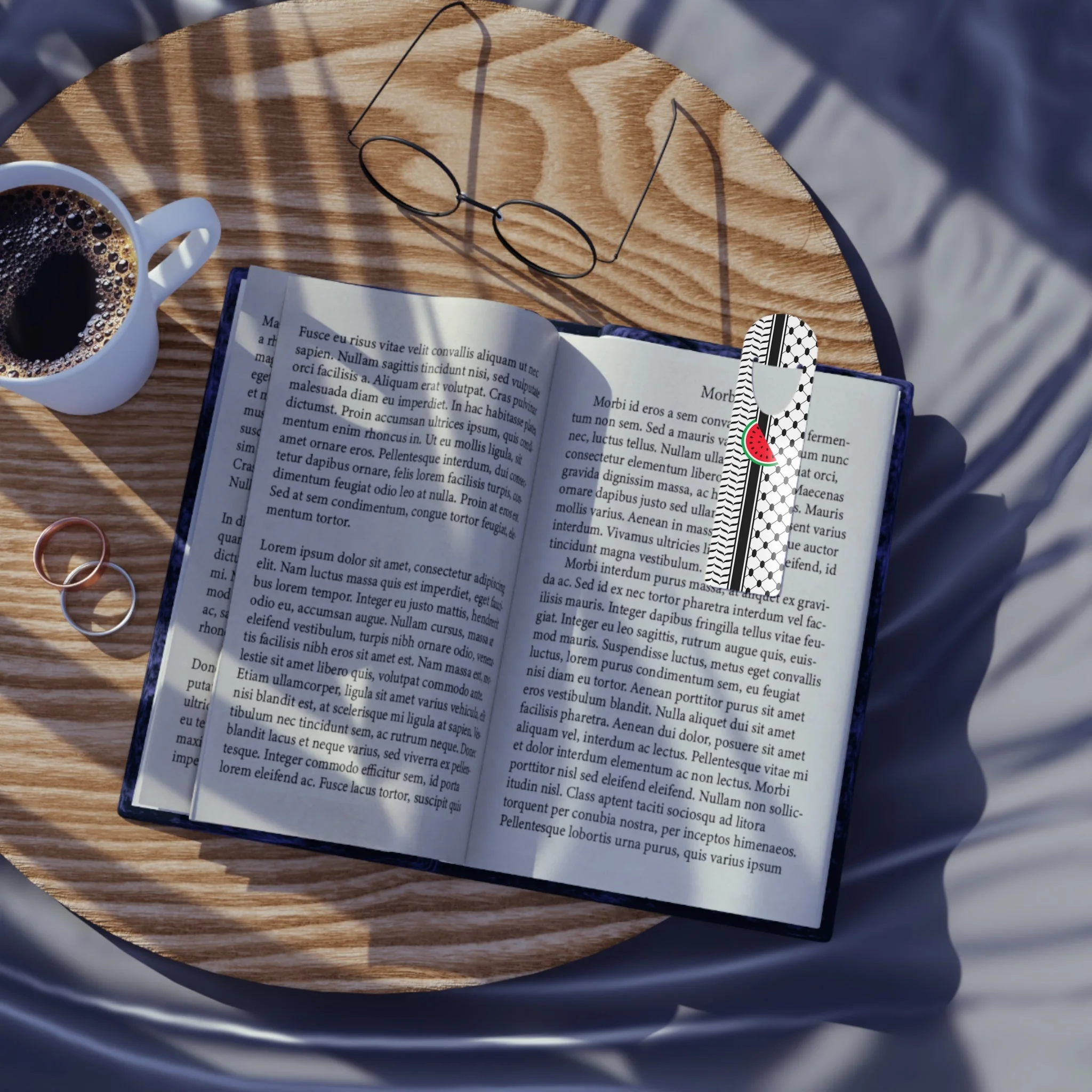 Black and White Kufie Bookmark - Stylish Metal Page Holder - Image 4