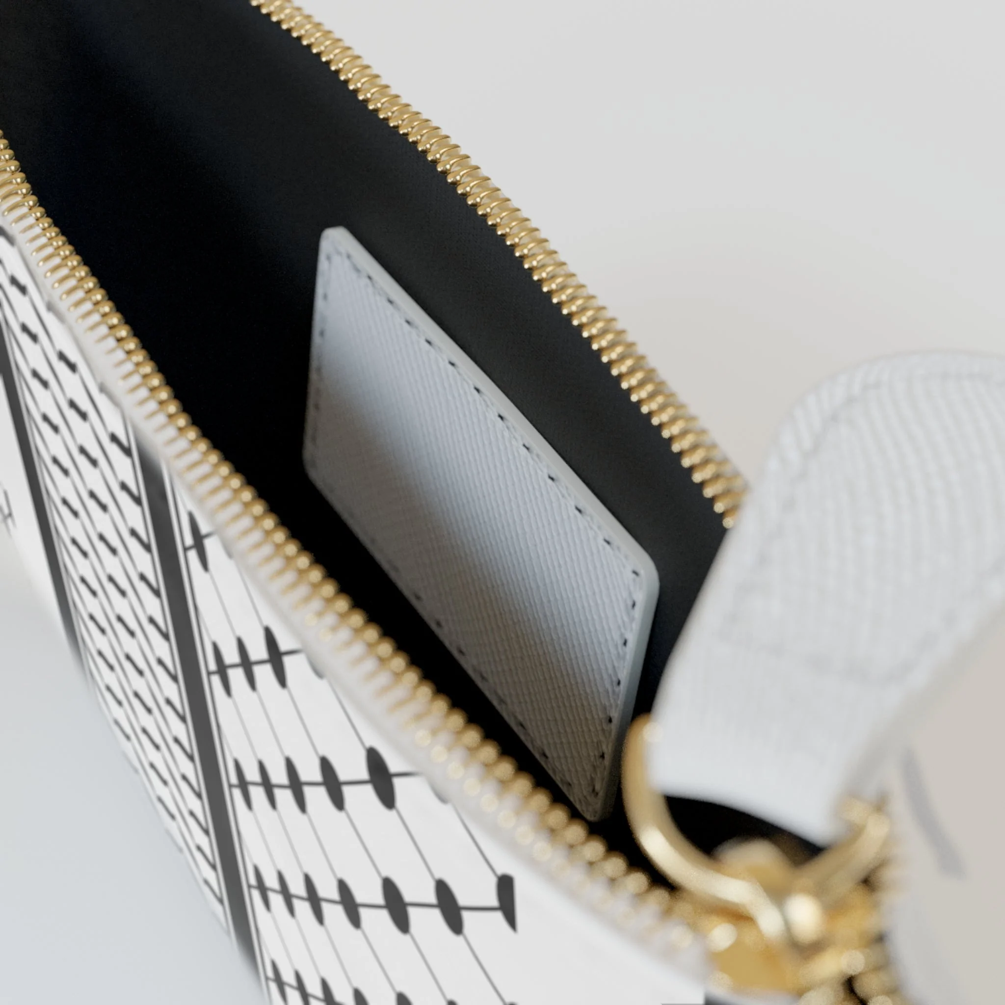 Black and White Kufie Mini Clutch Bag - Image 3