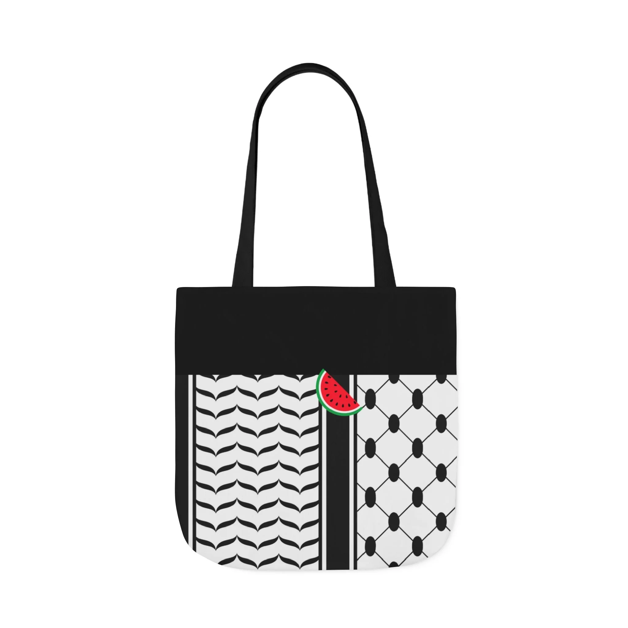 Black and White Kufieh Design Tote Bag - Image 2