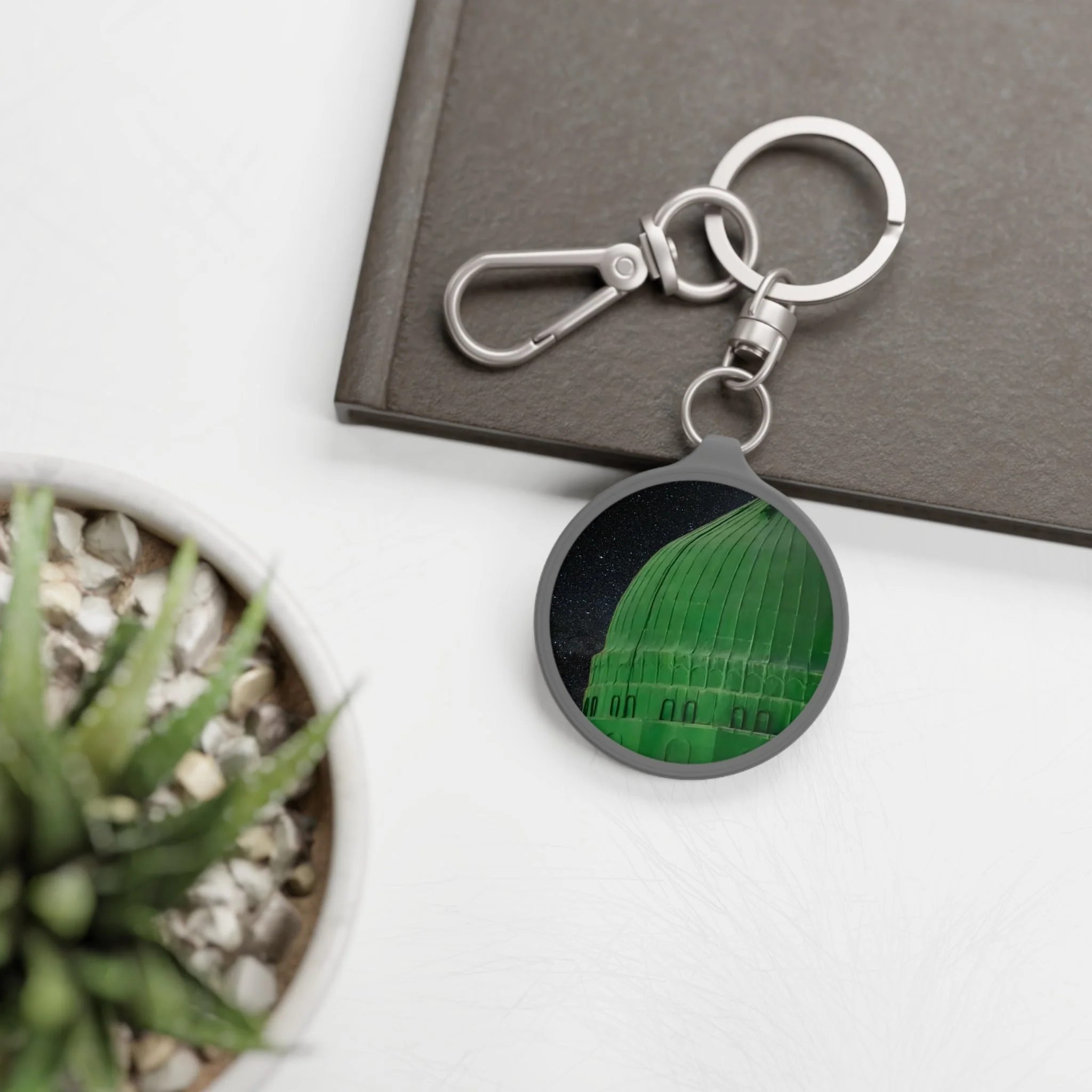 Green Dome  charm/ key ring - Perfect Gift - Image 4