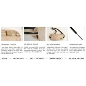 Hajj Safe - Anti-theft Hajj & Umrah Travel Waist Bag or Ihram Belt Muslim Pilgramage Bag Passport Money Purse - Image 6