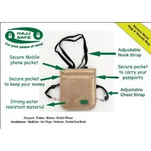 Hajj Safe - Hajj & Umrah Travel Neck Bag for Women Muslim Pilgrimage Bag Passport Money Cell phone Purse - Image 2