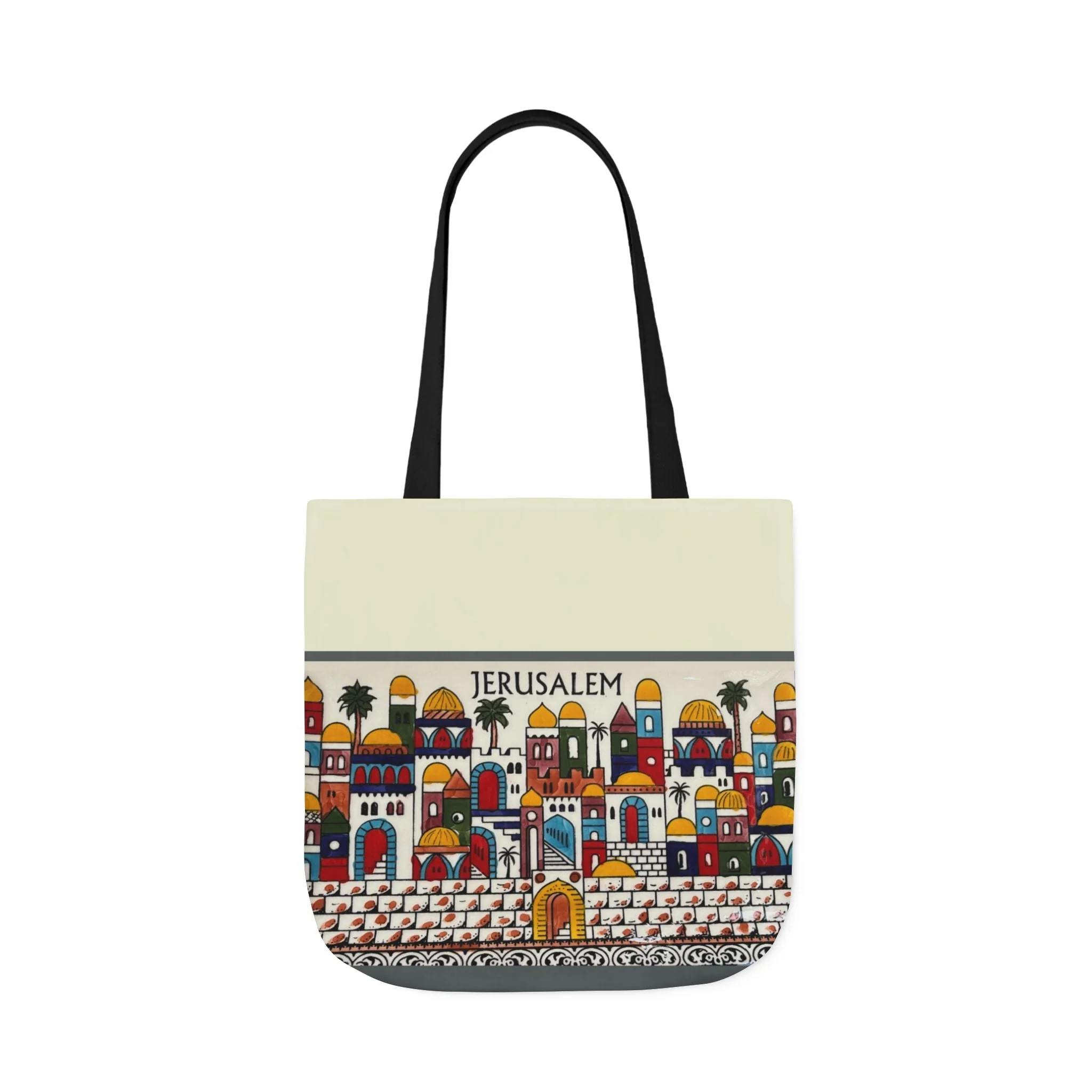 Jerusalem City  Tote Bag, 3-Color Straps - Image 5
