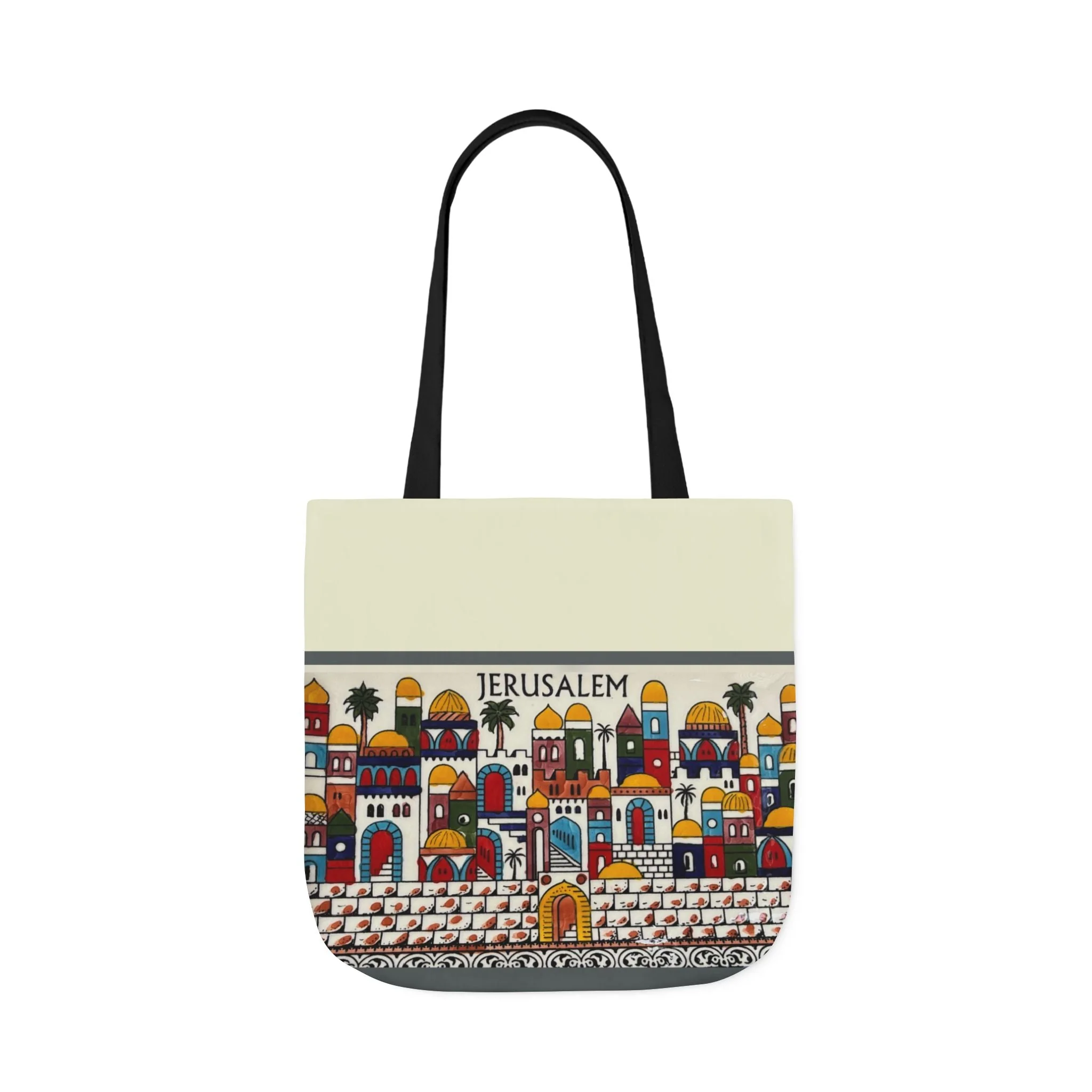 Jerusalem City  Tote Bag, 3-Color Straps - Image 9
