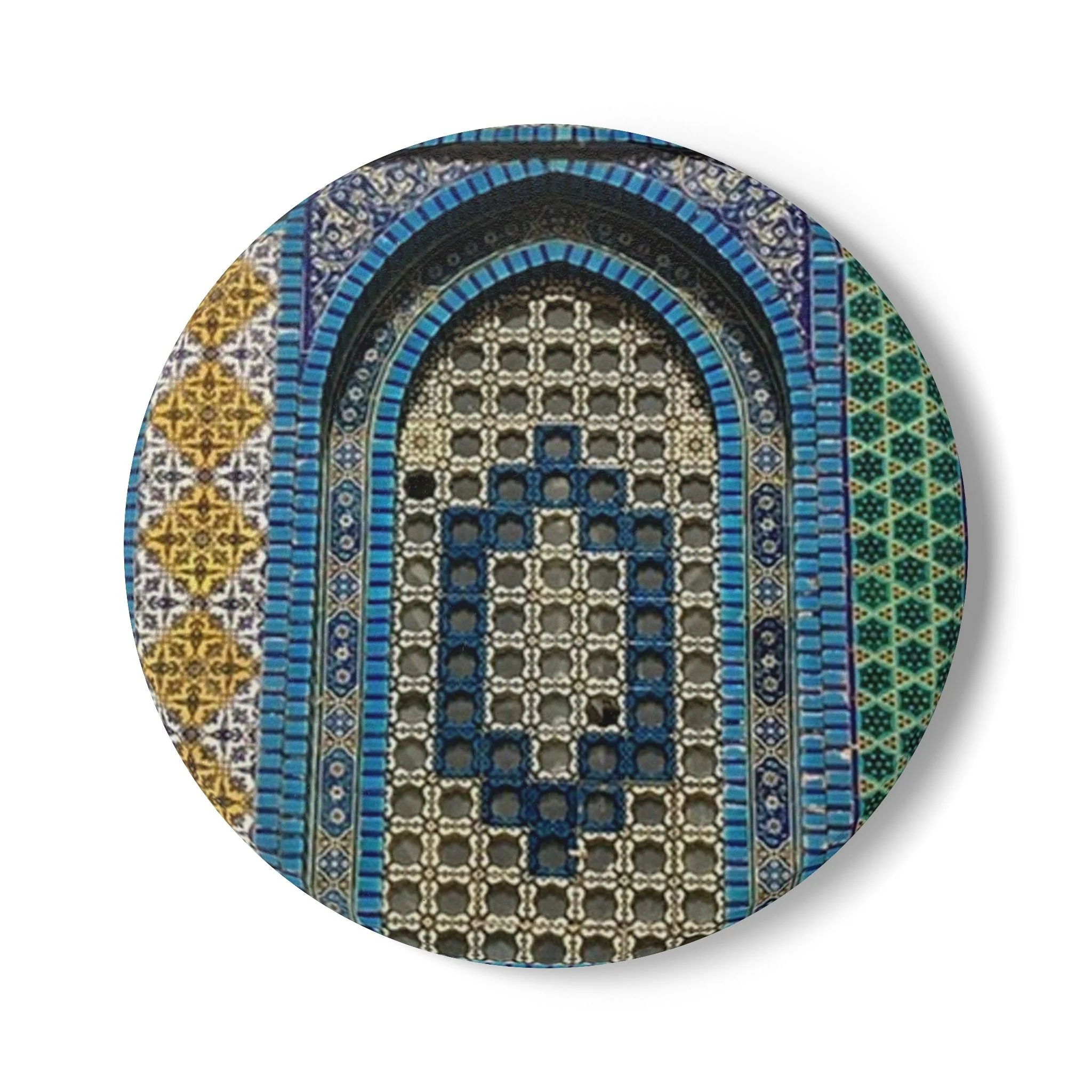 Masjid Al-Aqsa Pattern Ceramic Coaster, Stylish Drinkware, Home Decor, Gift for Housewarming, Coffee Table Accessory