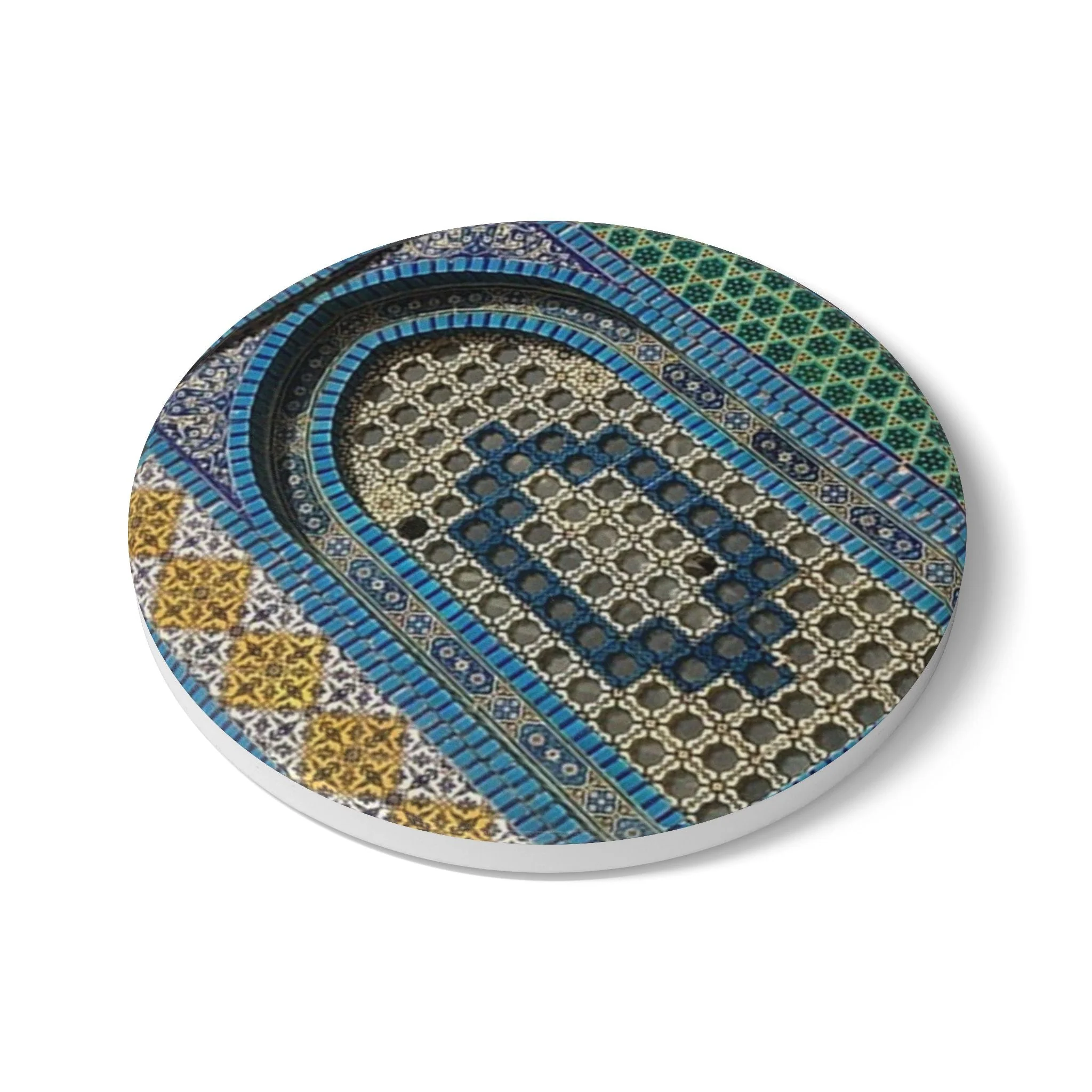 Masjid Al-Aqsa Pattern Ceramic Coaster, Stylish Drinkware, Home Decor, Gift for Housewarming, Coffee Table Accessory - Image 4