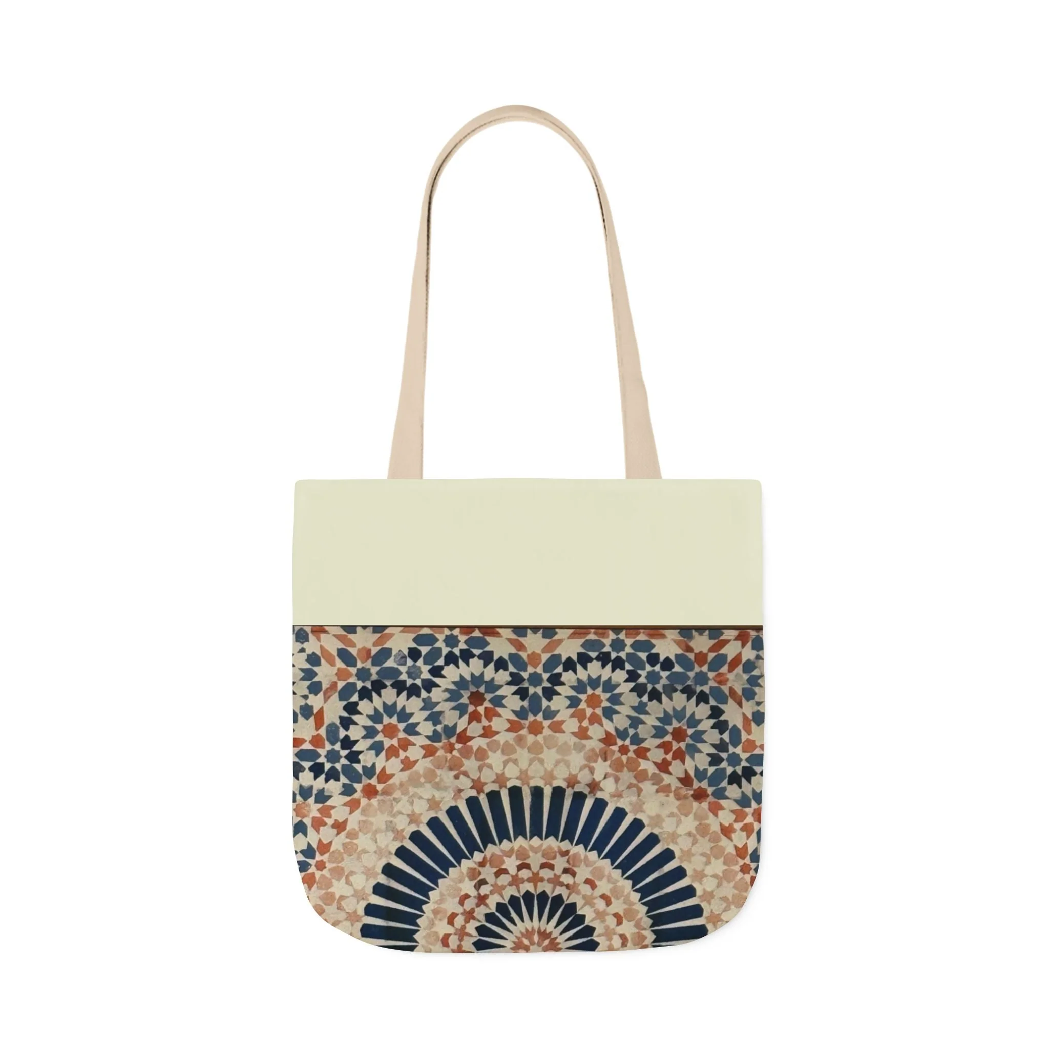 Moroccan Design Tote Bag, 3-Color Straps - Image 3