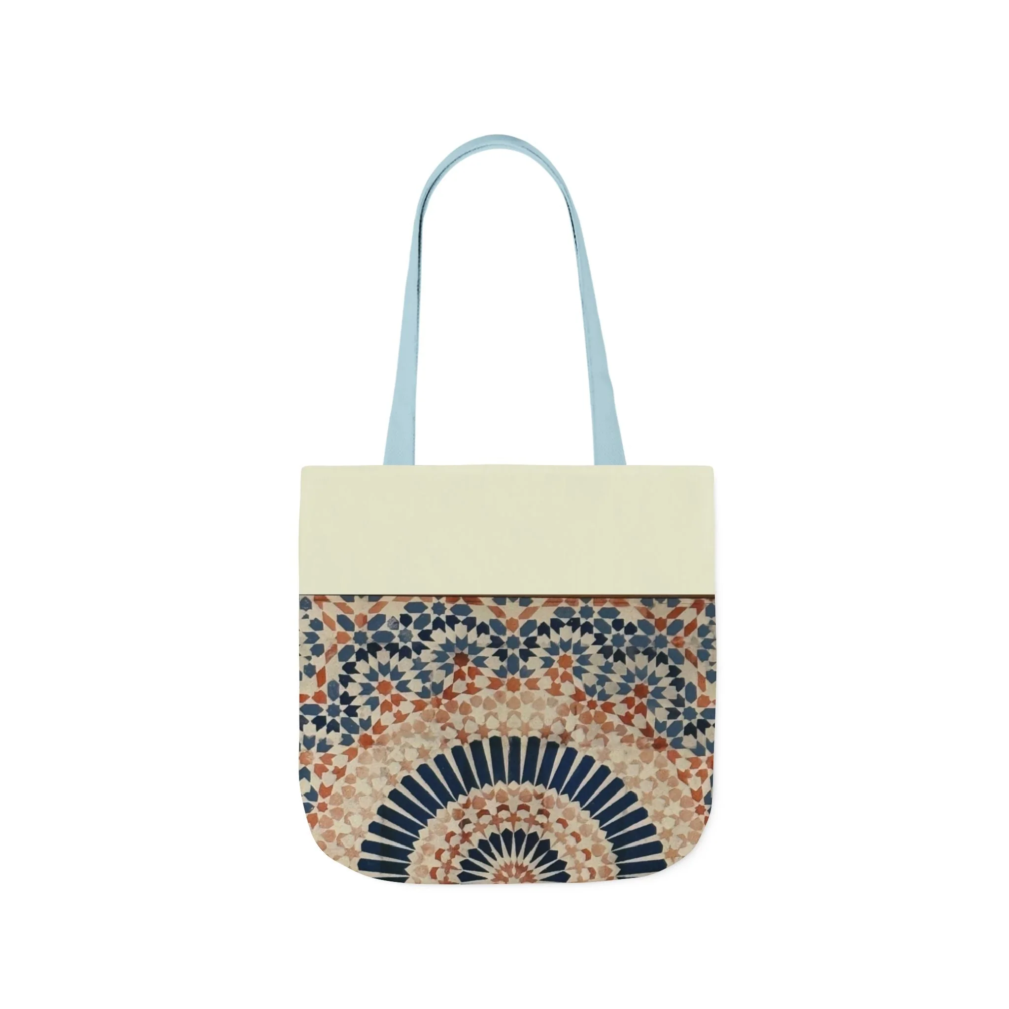 Moroccan Design Tote Bag, 3-Color Straps - Image 5