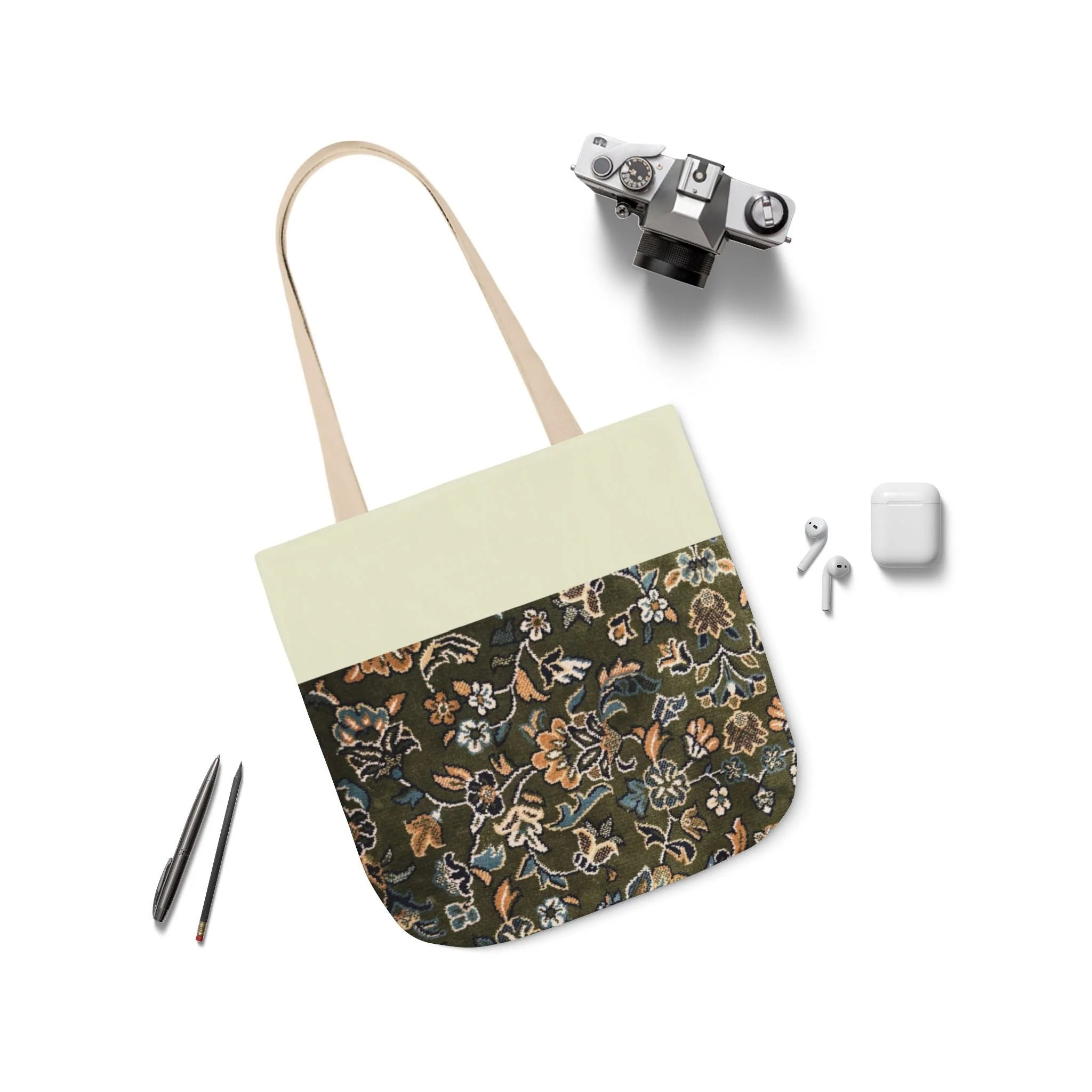 Rawdah Canvas Tote Bag, 3-Color Straps - Image 6