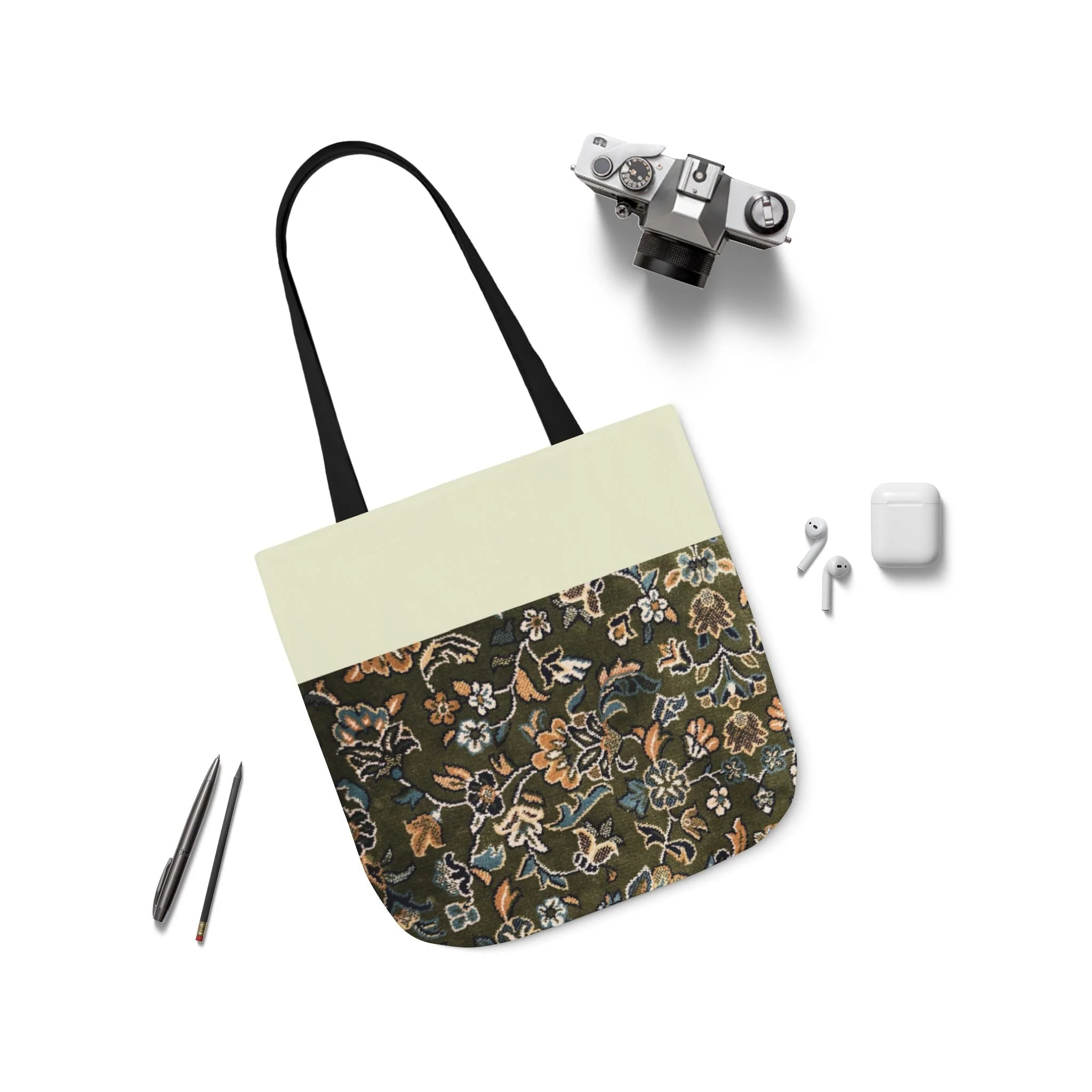 Rawdah Canvas Tote Bag, 3-Color Straps - Image 7