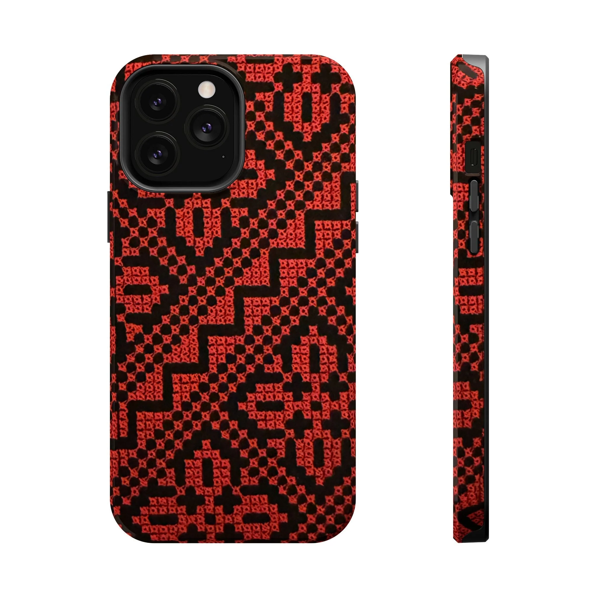 Red and Black Tatreez Design - Iphone Magnetic Tough Case - Image 10