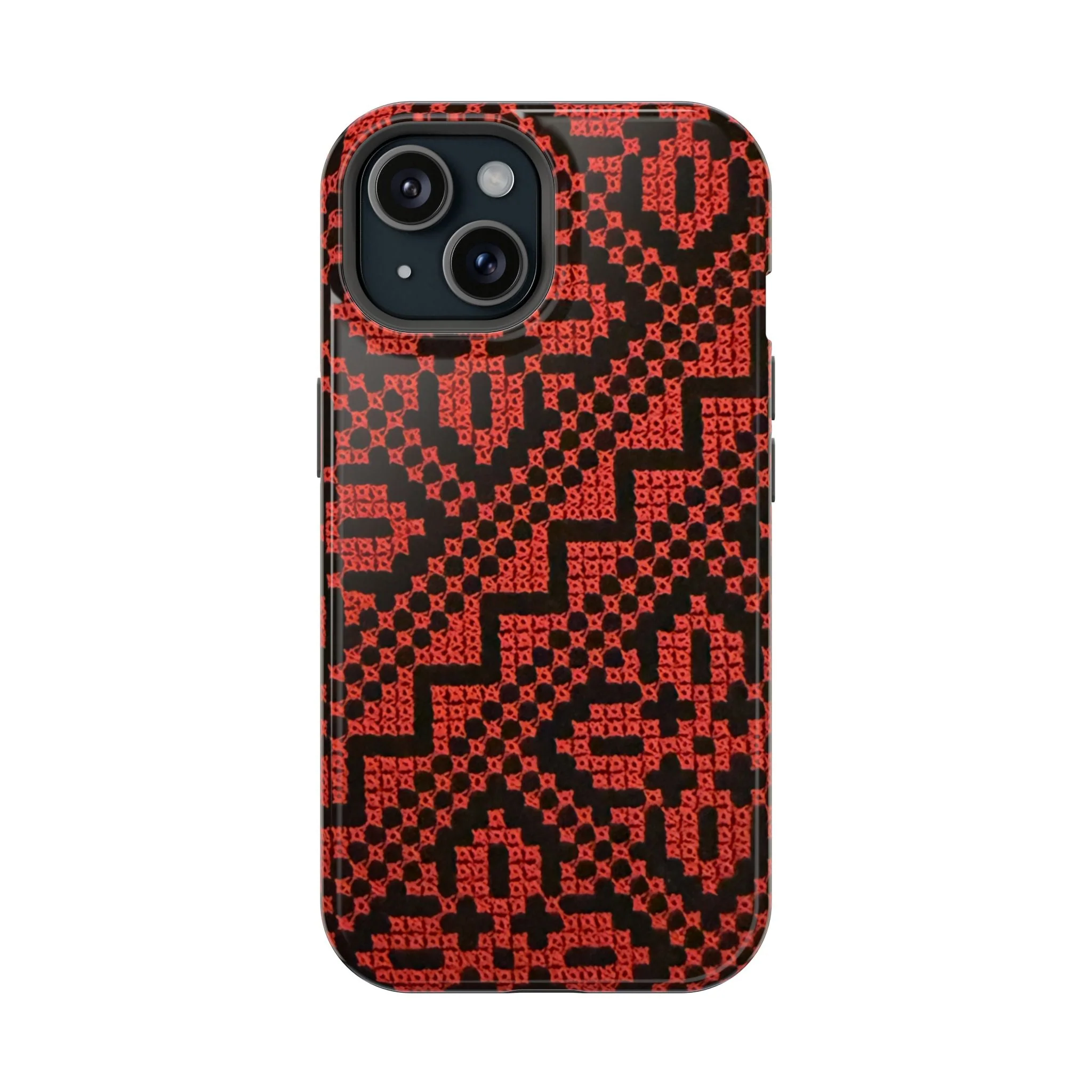 Red and Black Tatreez Design - Iphone Magnetic Tough Case - Image 11