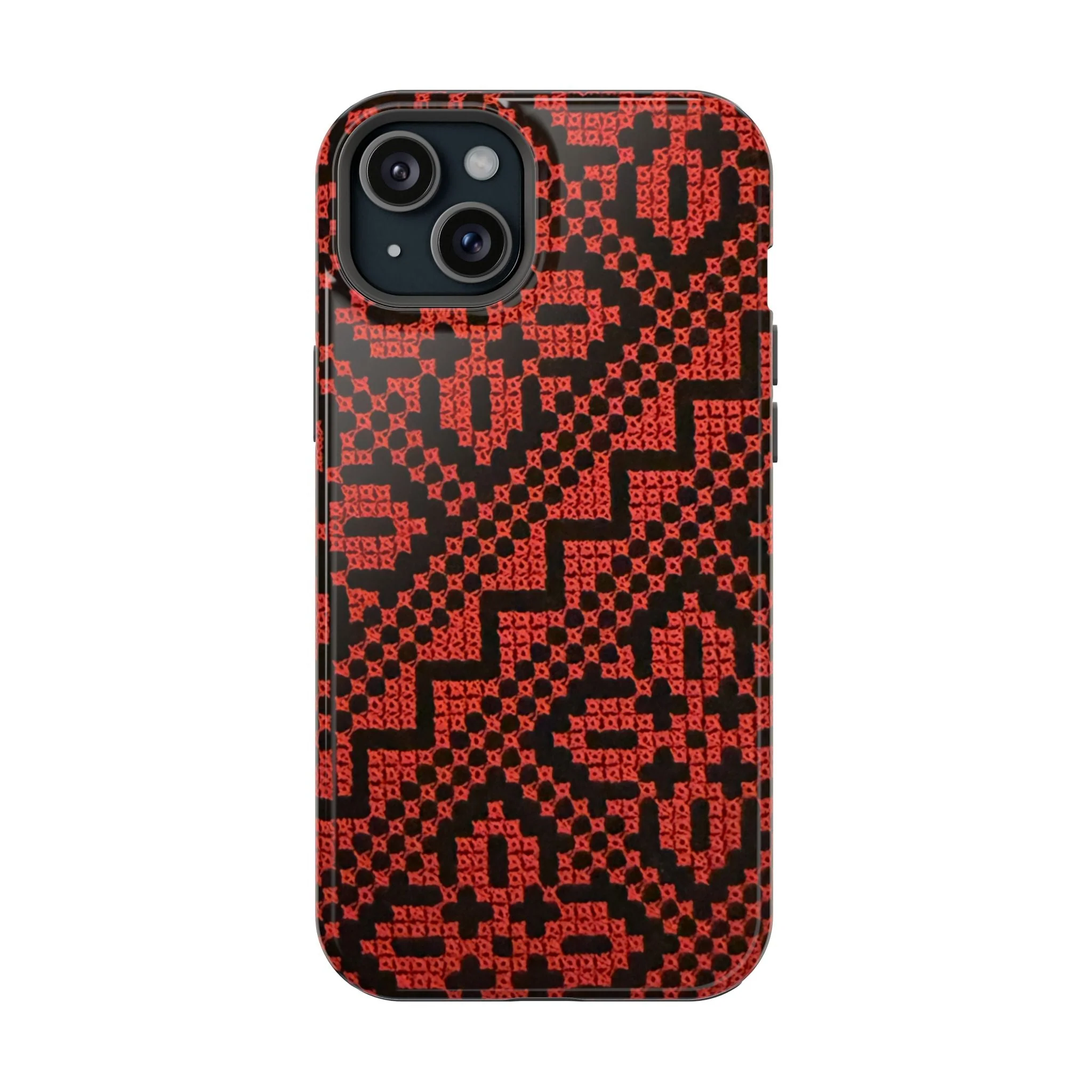 Red and Black Tatreez Design - Iphone Magnetic Tough Case - Image 13