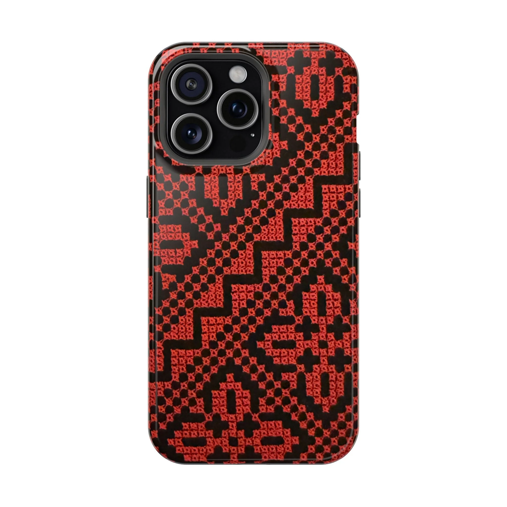 Red and Black Tatreez Design - Iphone Magnetic Tough Case - Image 14