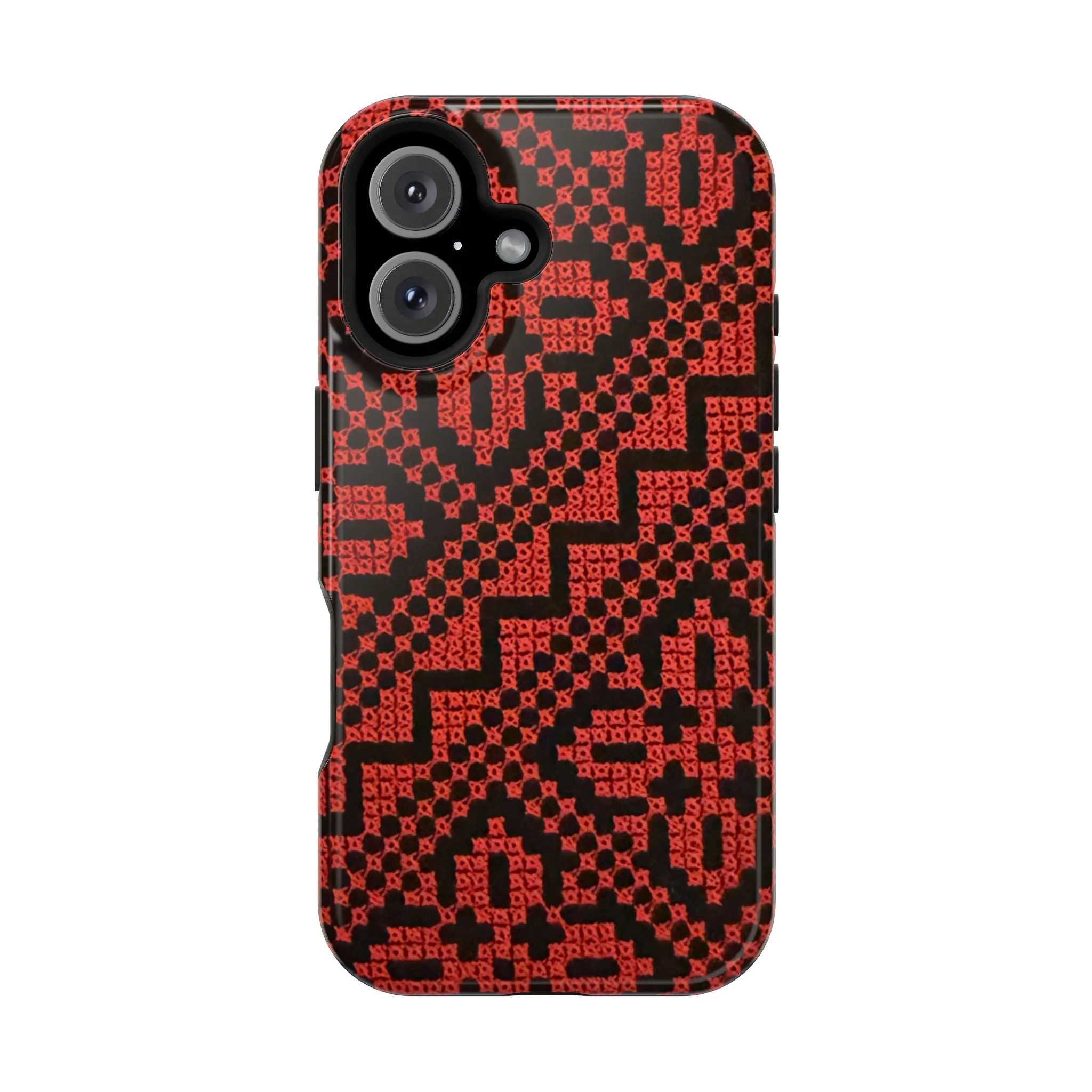 Red and Black Tatreez Design - Iphone Magnetic Tough Case - Image 15