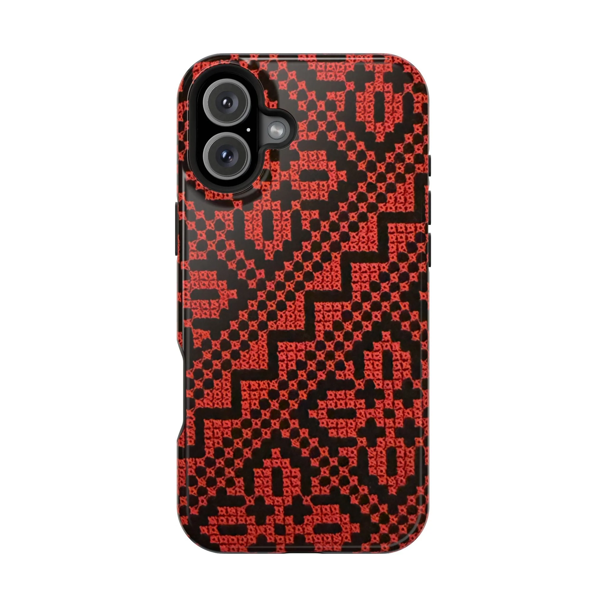 Red and Black Tatreez Design - Iphone Magnetic Tough Case - Image 16