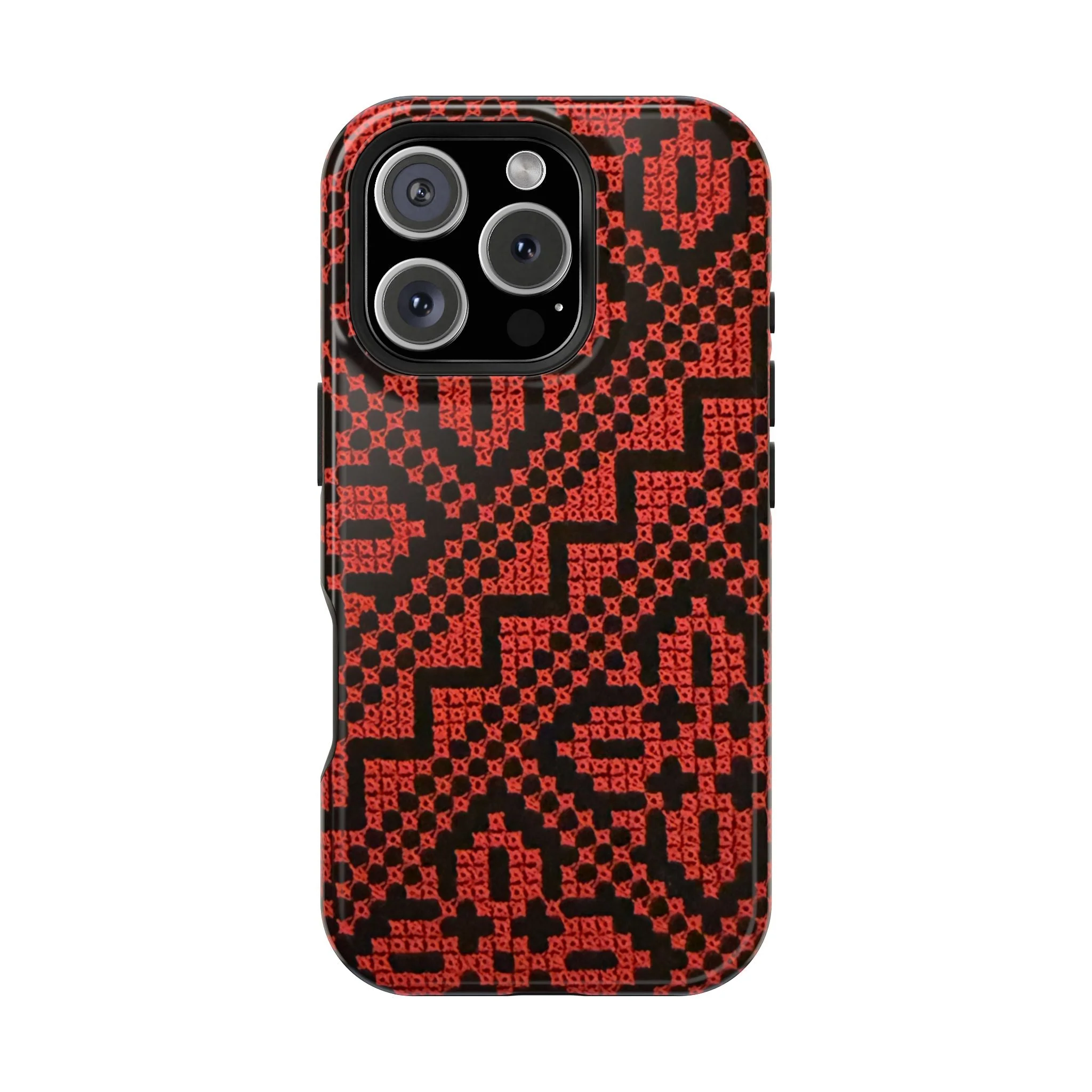Red and Black Tatreez Design - Iphone Magnetic Tough Case - Image 17