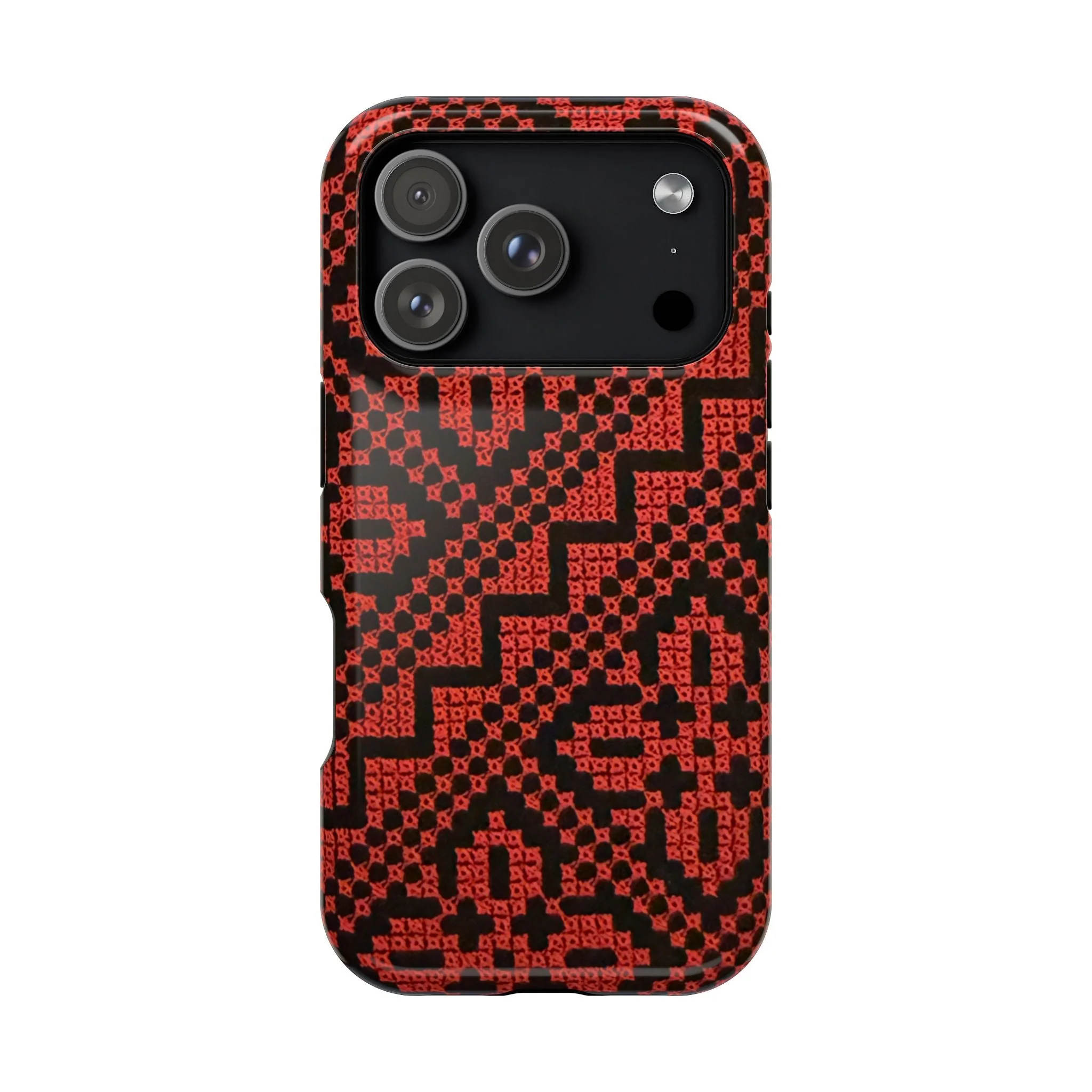 Red and Black Tatreez Design - Iphone Magnetic Tough Case - Image 22