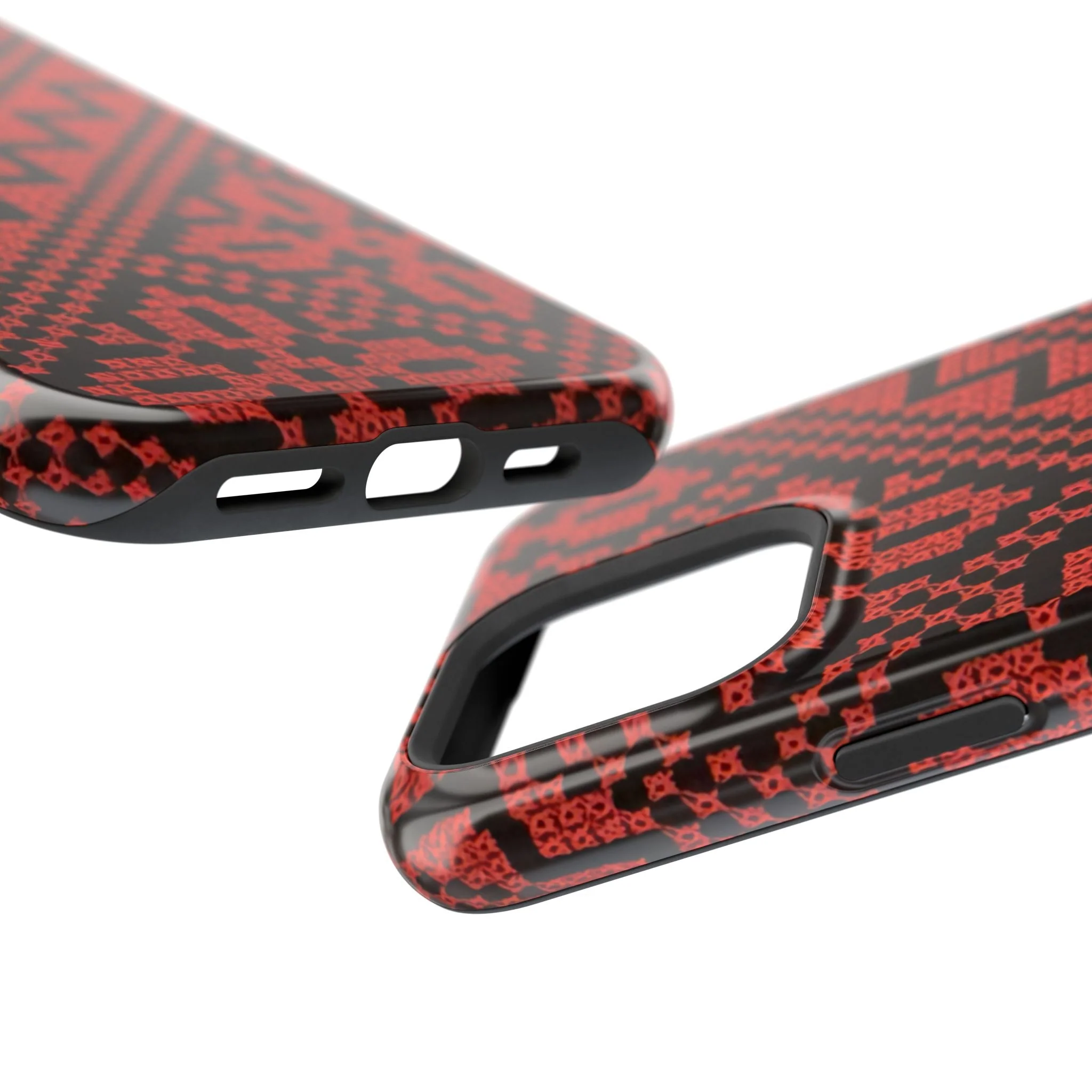 Red and Black Tatreez Design - Iphone Magnetic Tough Case - Image 27