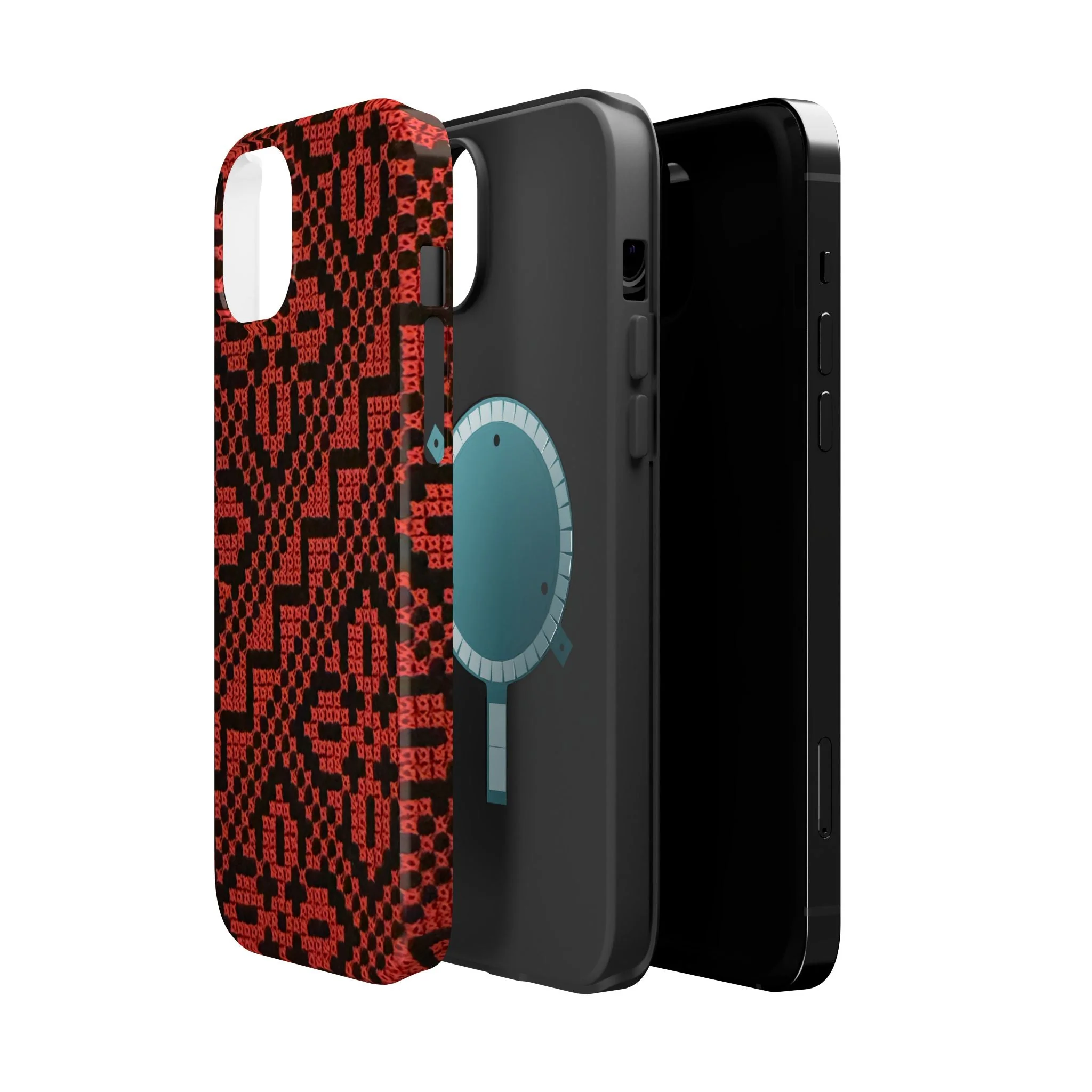 Red and Black Tatreez Design - Iphone Magnetic Tough Case - Image 34