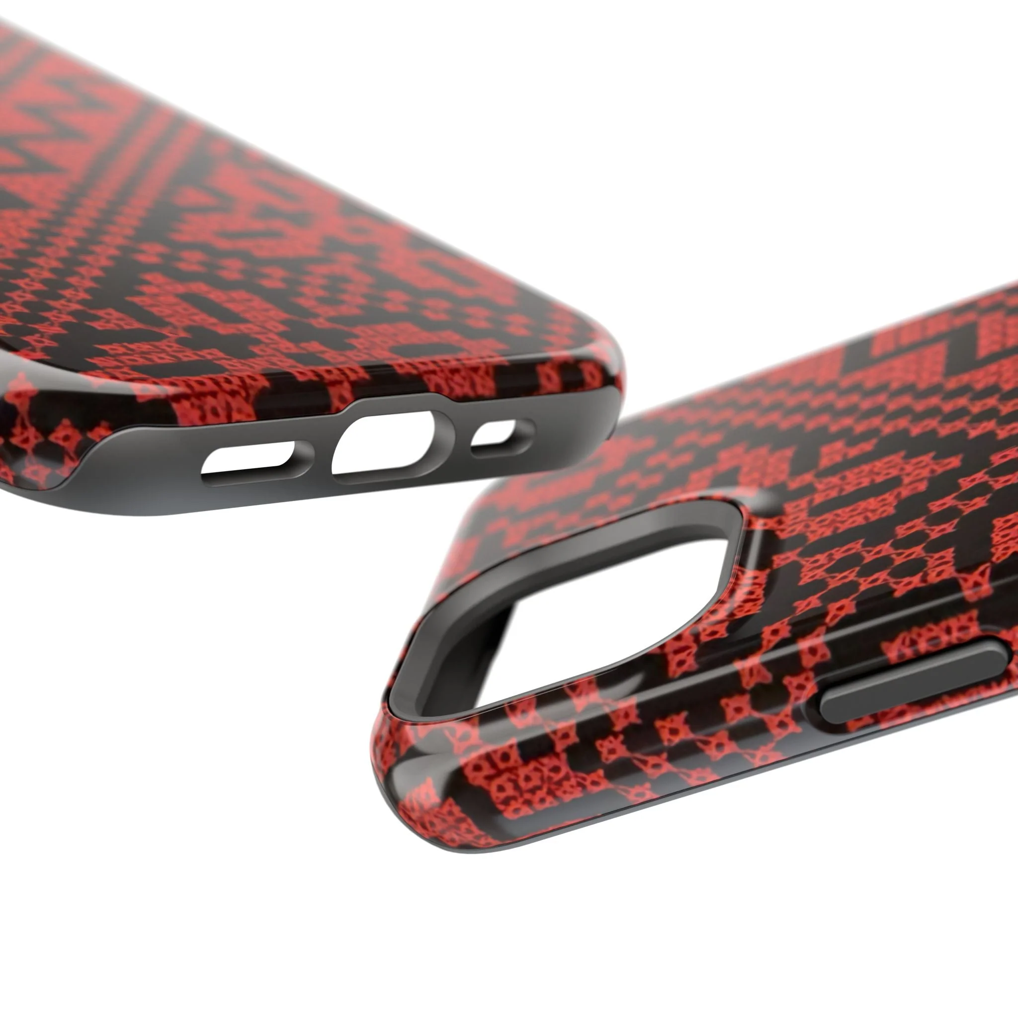 Red and Black Tatreez Design - Iphone Magnetic Tough Case - Image 53