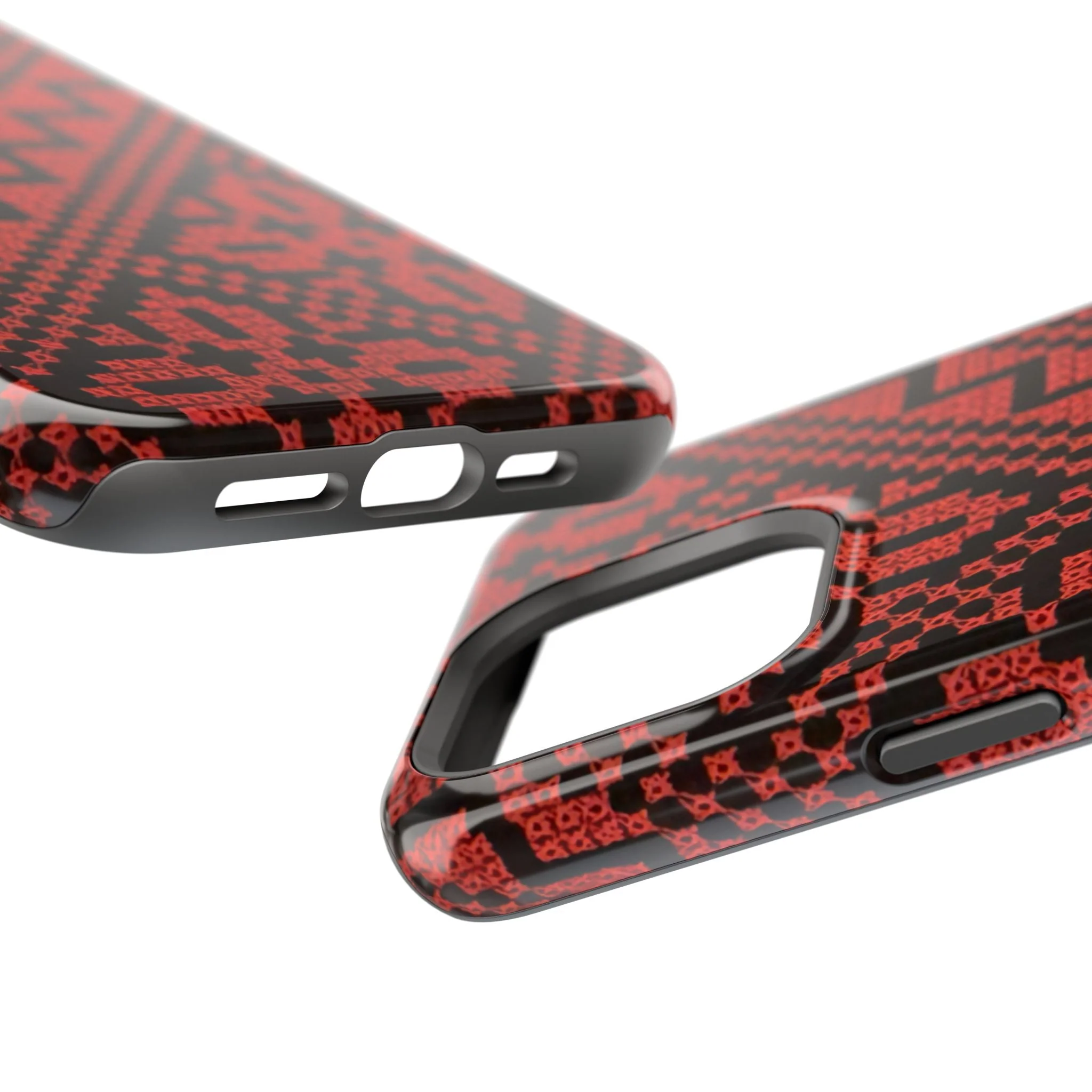 Red and Black Tatreez Design - Iphone Magnetic Tough Case - Image 62