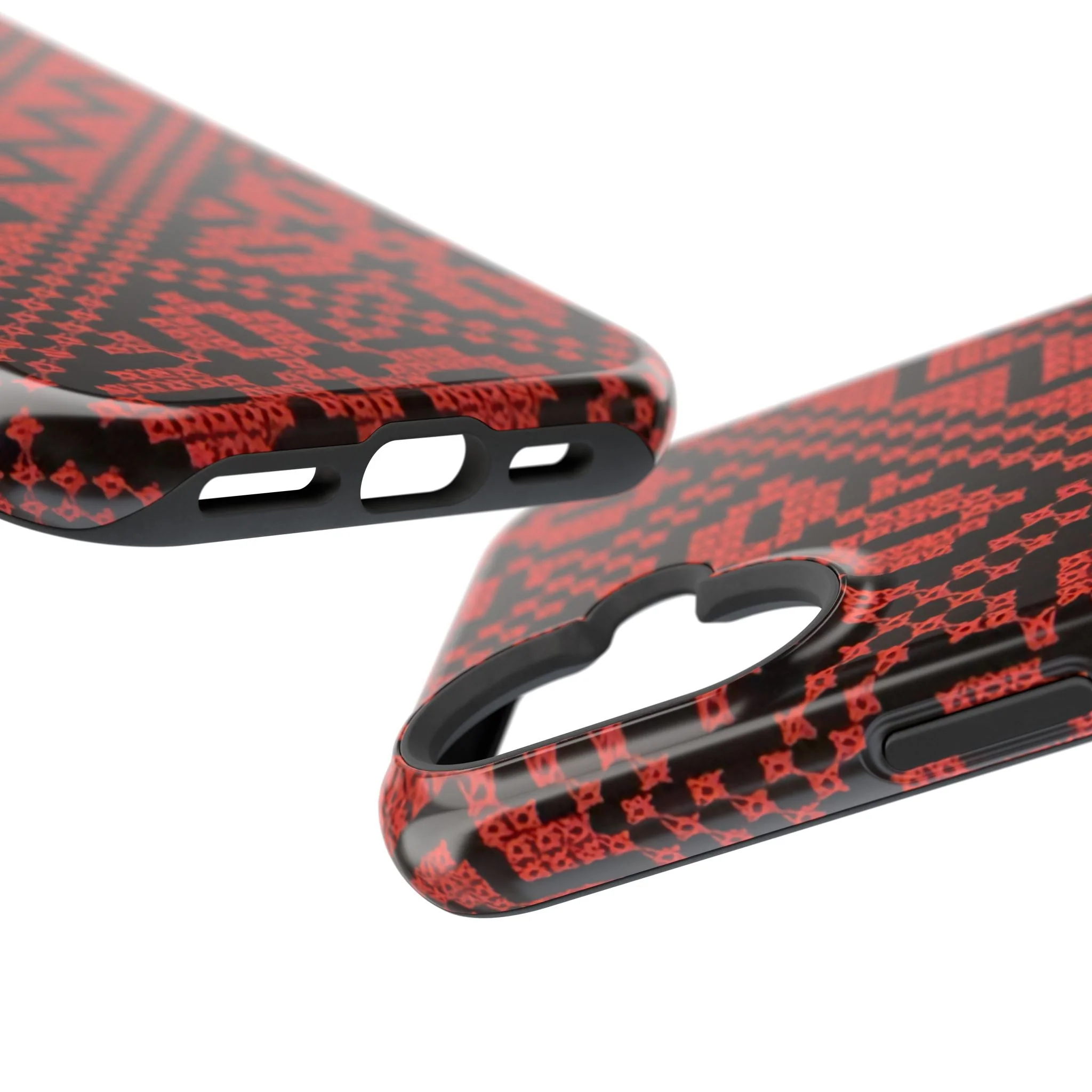 Red and Black Tatreez Design - Iphone Magnetic Tough Case - Image 66