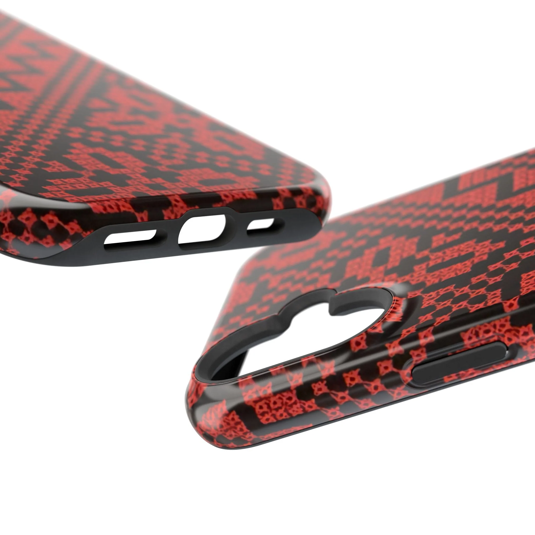 Red and Black Tatreez Design - Iphone Magnetic Tough Case - Image 69