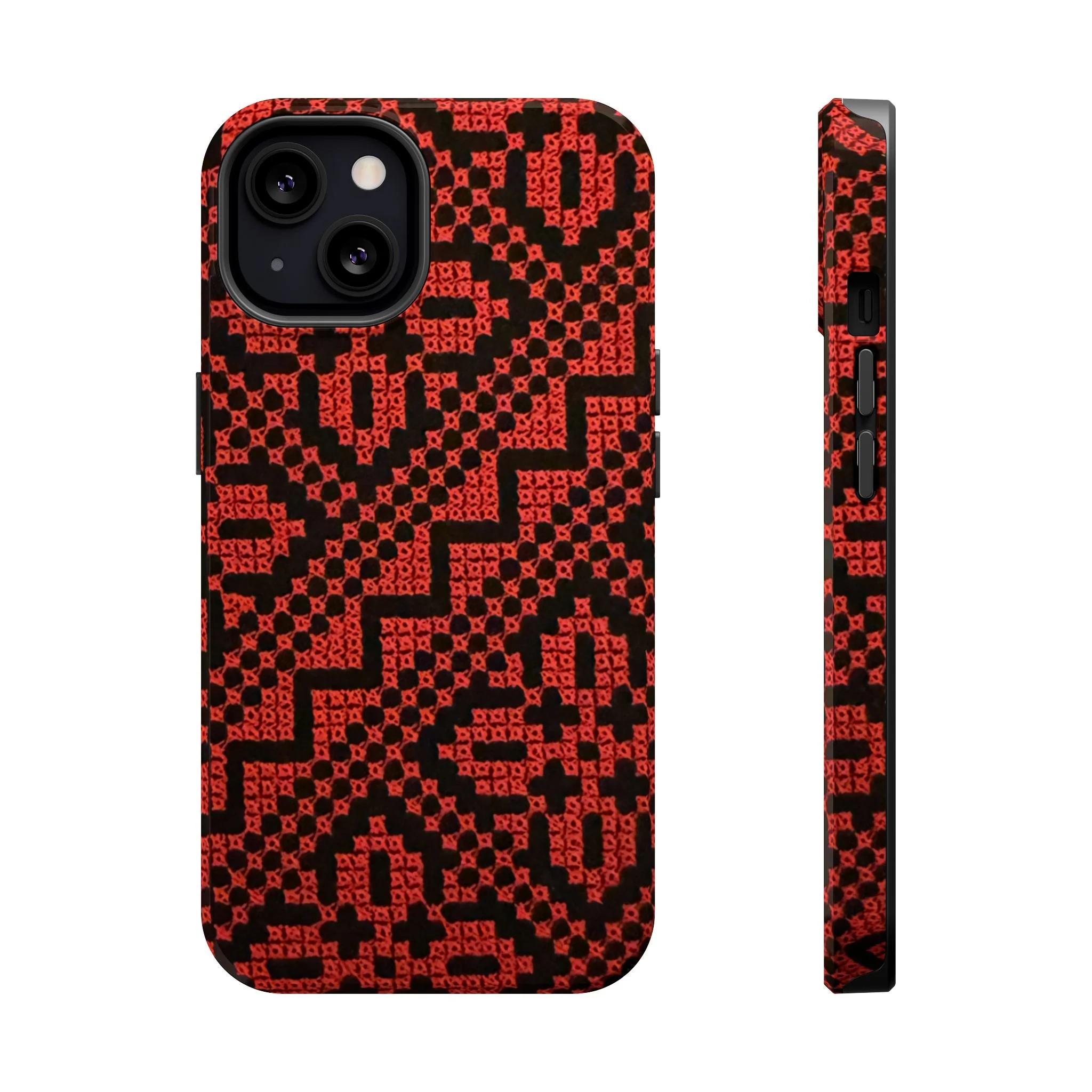 Red and Black Tatreez Design - Iphone Magnetic Tough Case - Image 7