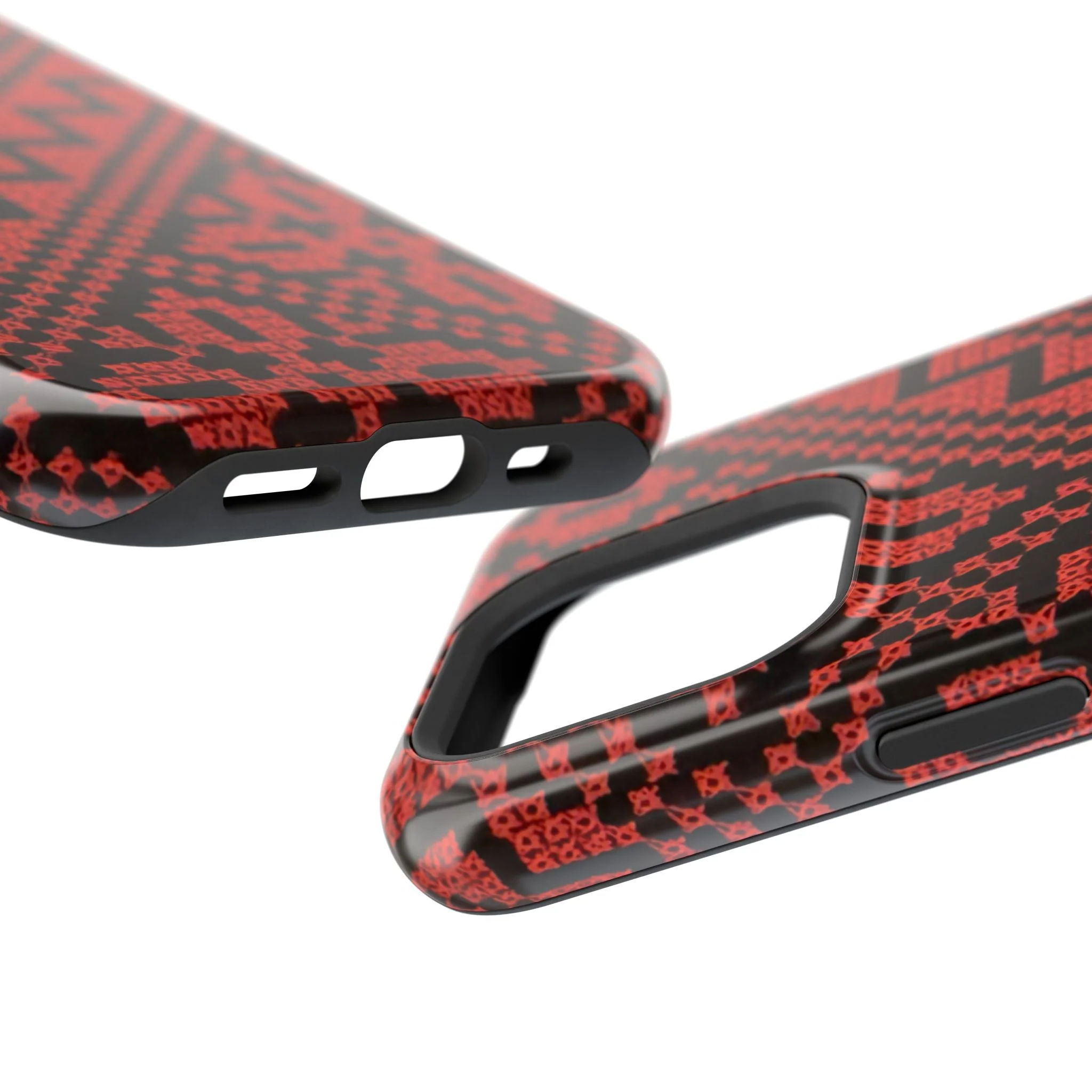 Red and Black Tatreez Design - Iphone Magnetic Tough Case - Image 72