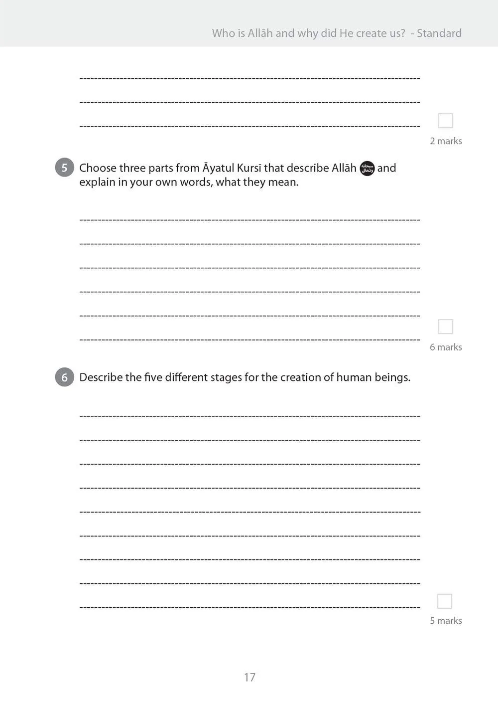 Safar Islamic Studies: Workbook 6 - Image 4