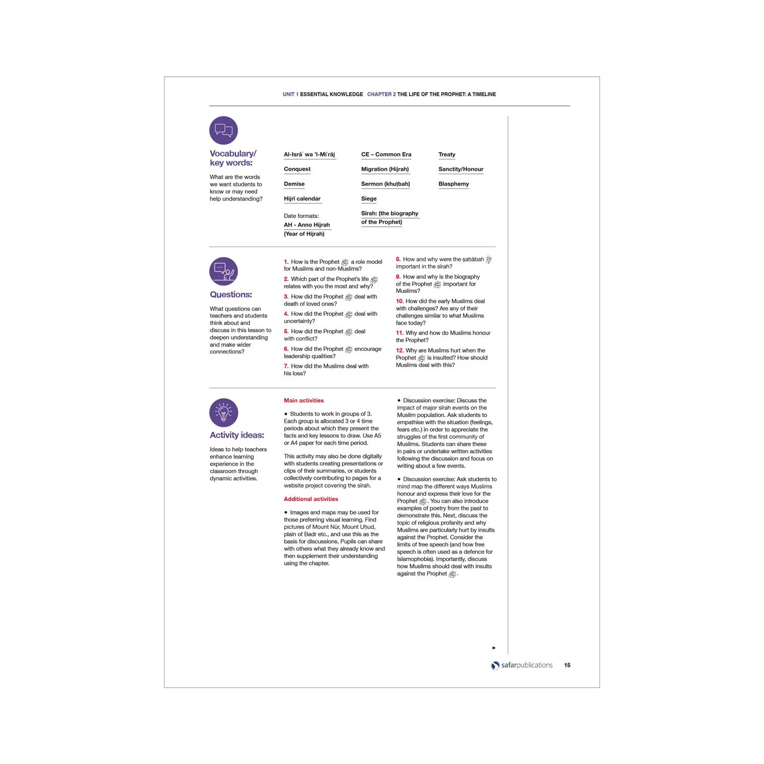 Safar Teacher's Guide for Islamic Studies: Level 7 - Image 12