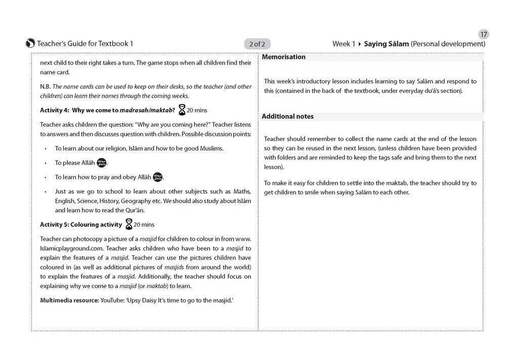 Safar Teacher’s Guide for Islamic Studies – Book 1 - Image 6