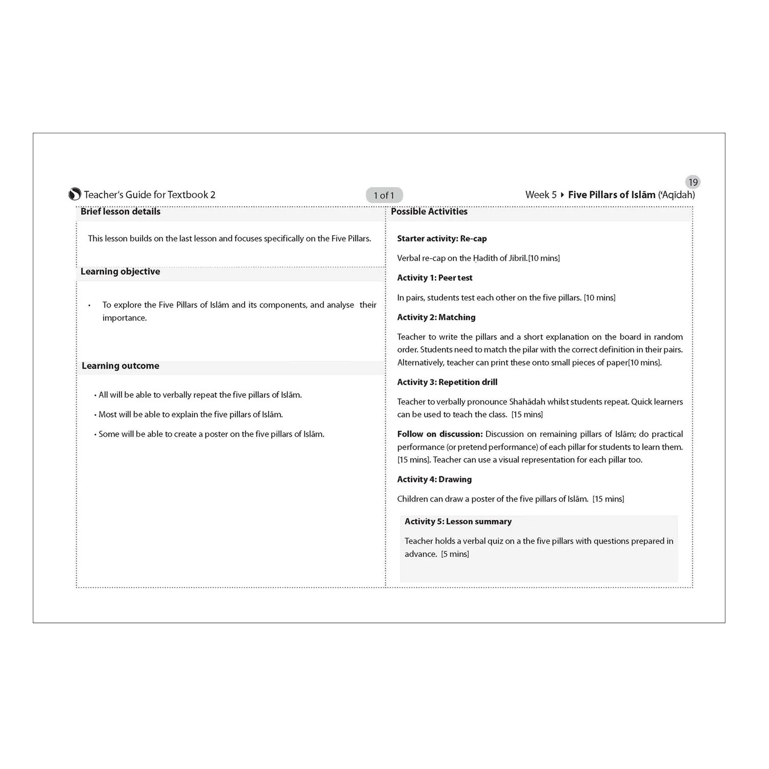 Safar Teacher’s Guide for Islamic Studies – Book 2 - Image 9