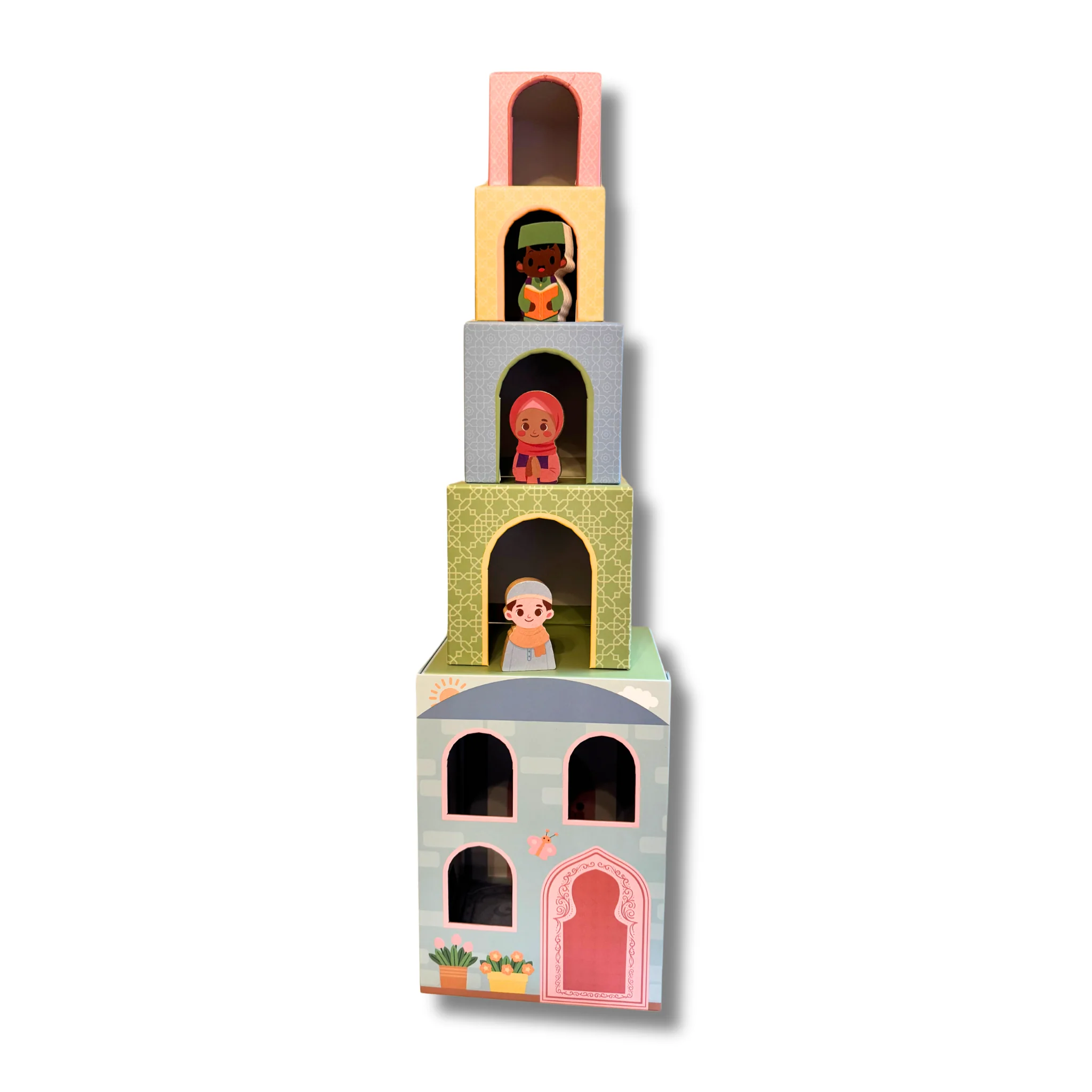 Stacking Houses (Set of 5 Houses and 3 Hardwood Characters) - Image 9