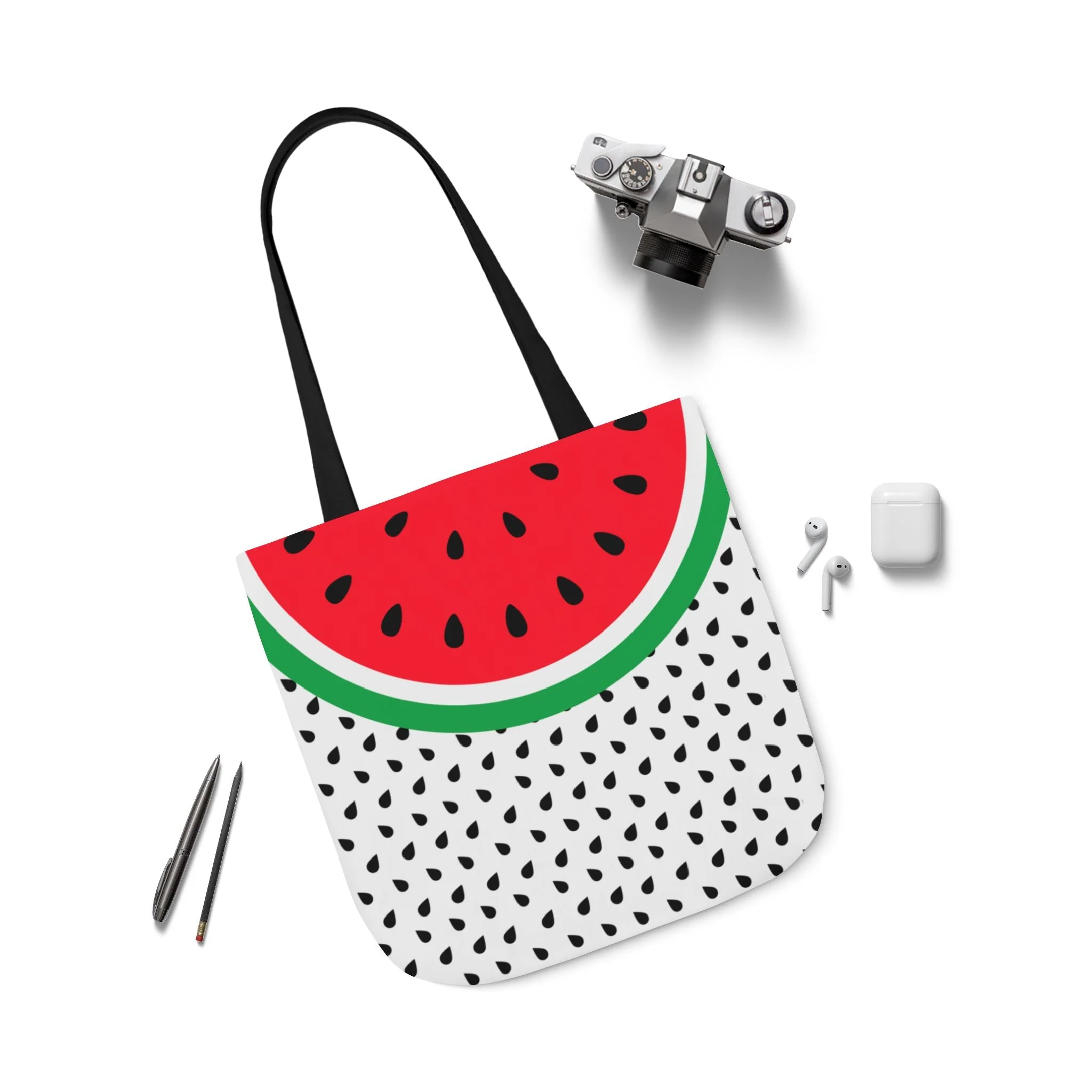Watermelon Canvas Tote Bag, 2-Color Straps - Image 8