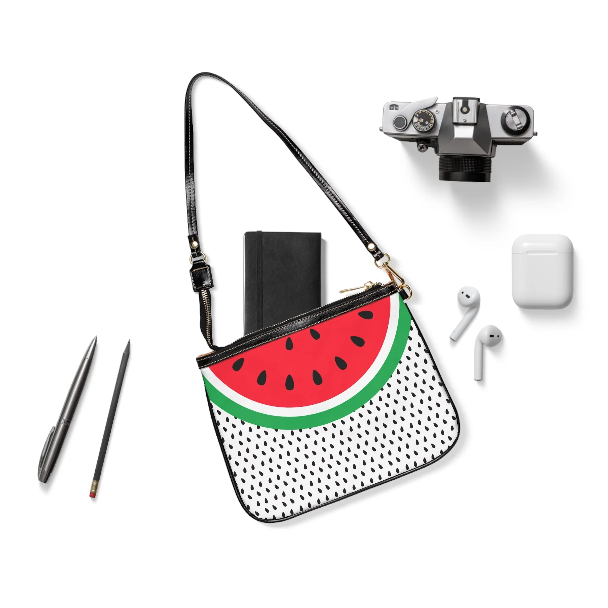 Watermelon Shoulder Bag — Small Leather Crossbody Purse - Image 3
